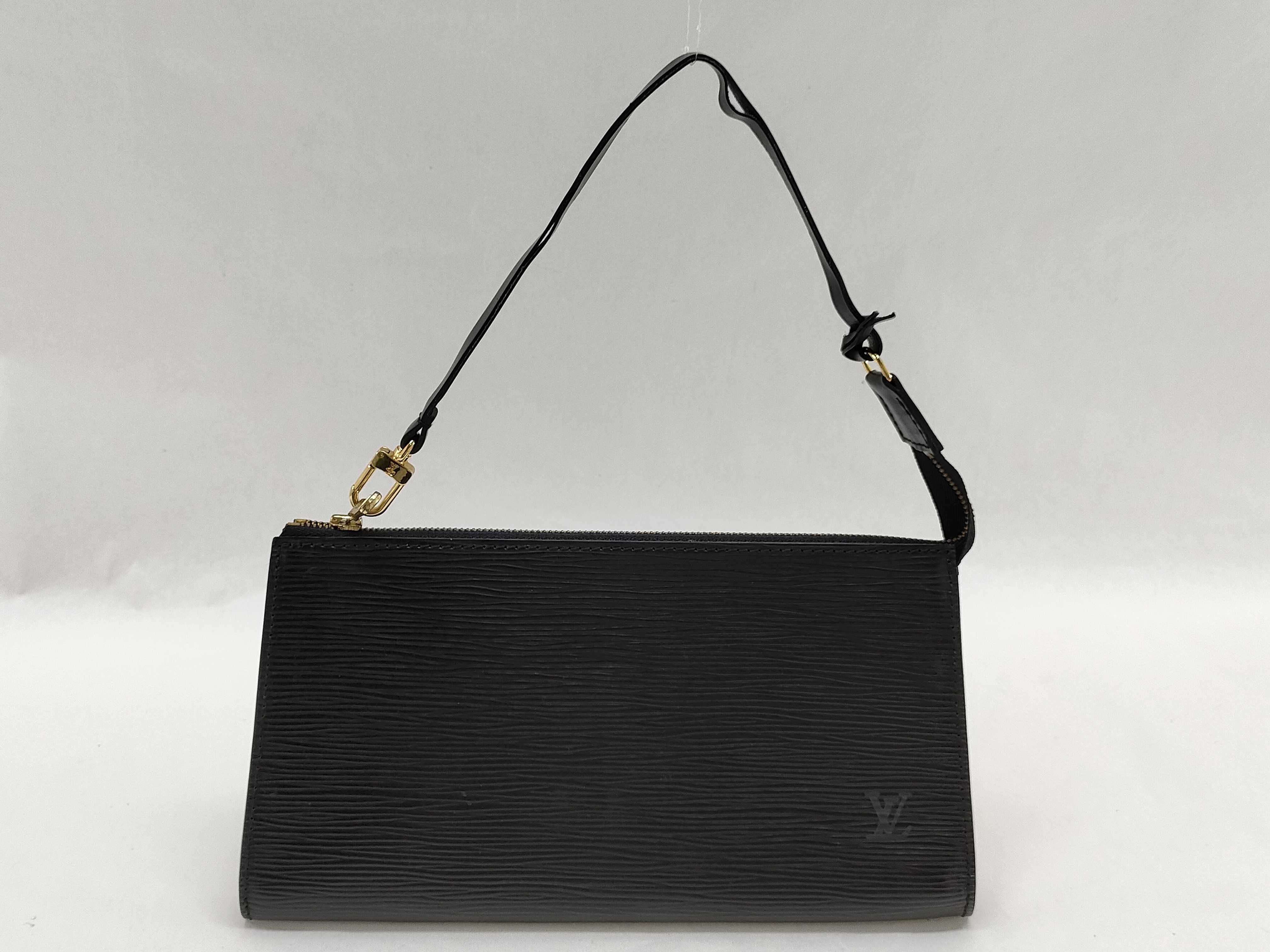 Epi Leather Accessory Pouch, Black Handbag