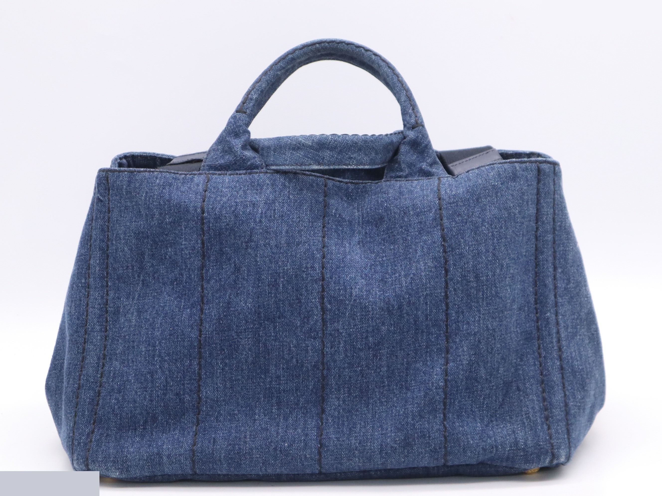 Denim 2-Way Tote Bag, Canapa, Blue, with Shoulder Strap and Dust Bag — view 2