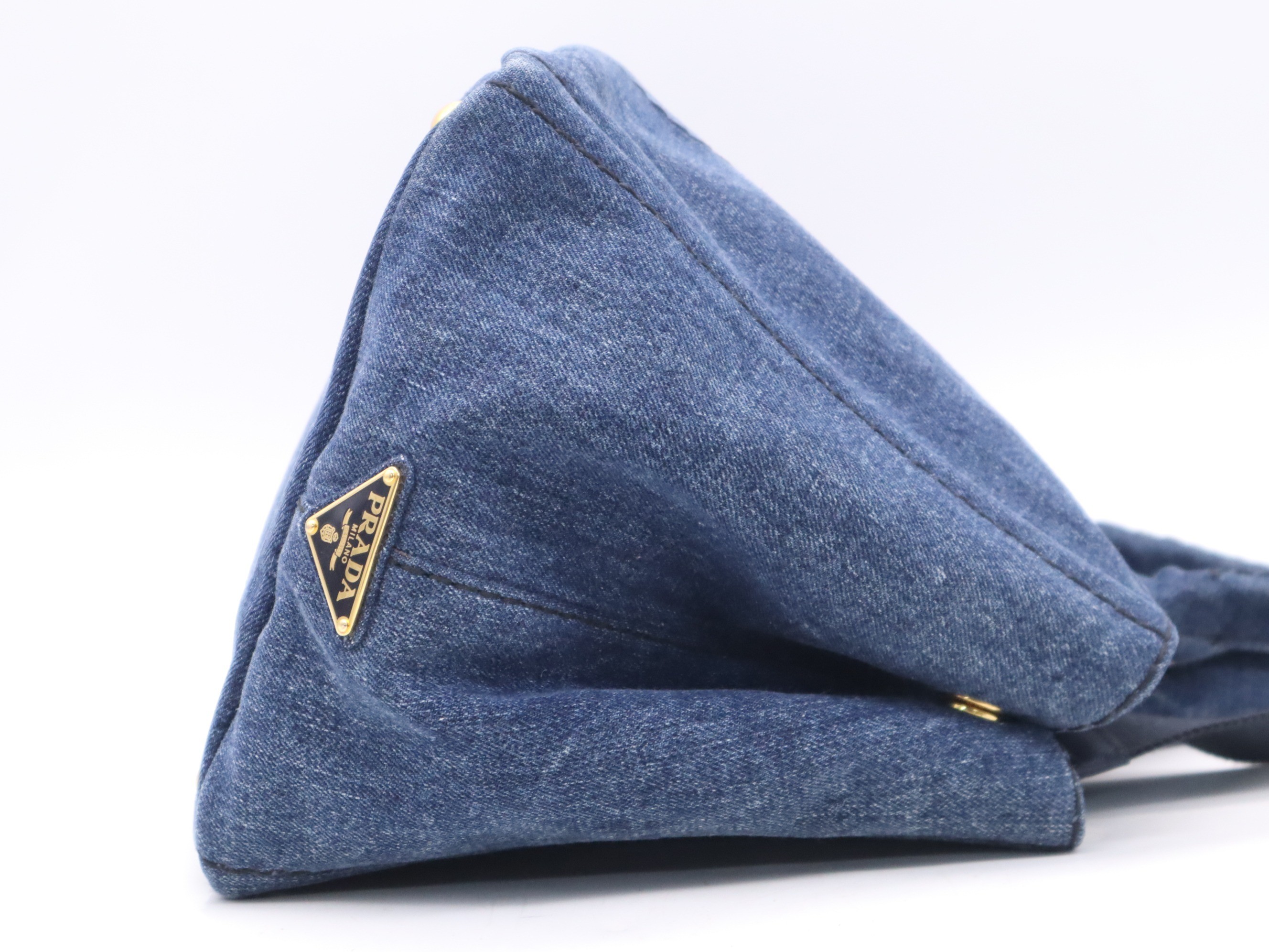 Denim 2-Way Tote Bag, Canapa, Blue, with Shoulder Strap and Dust Bag — view 5