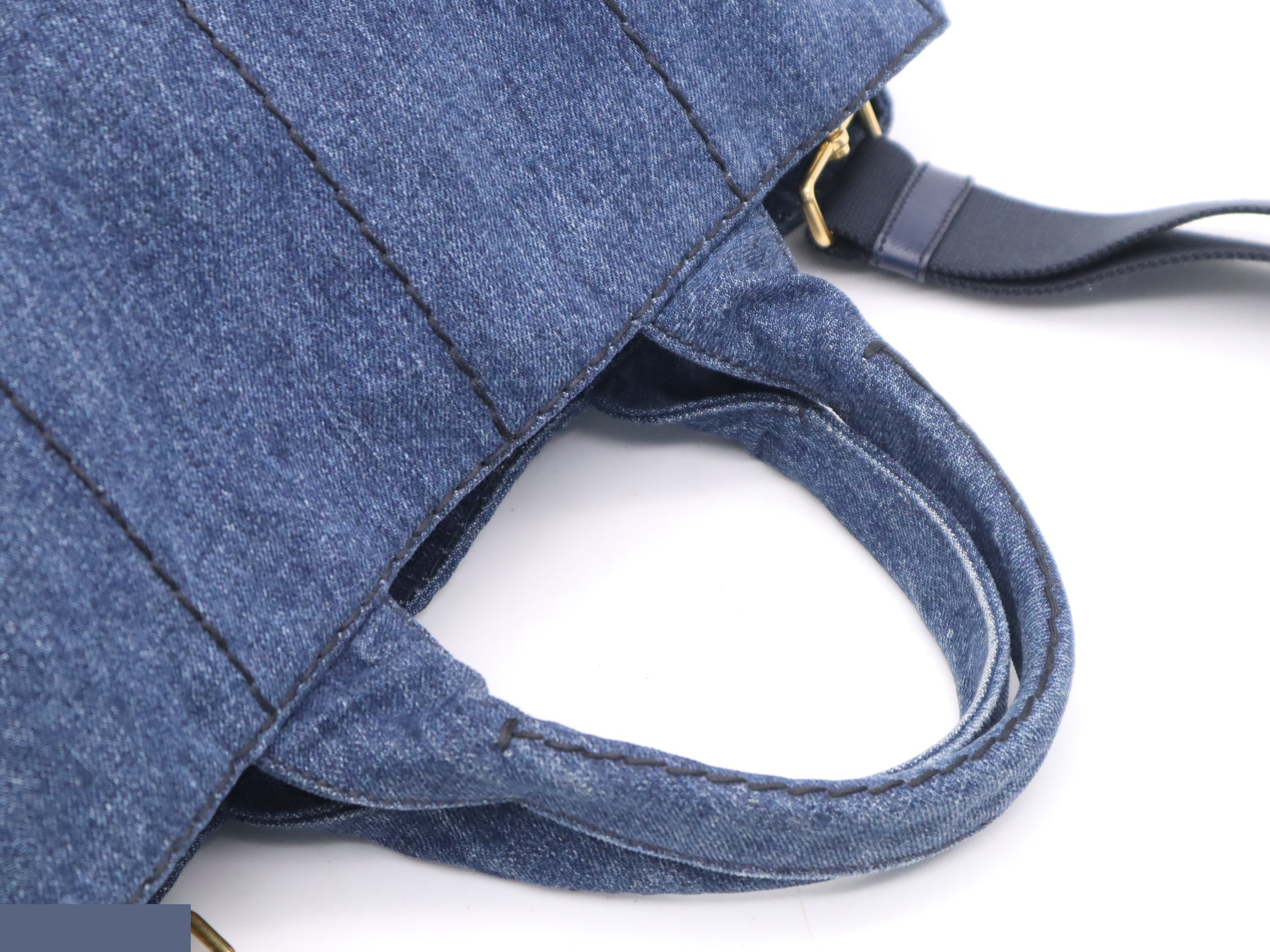 Denim 2-Way Tote Bag, Canapa, Blue, with Shoulder Strap and Dust Bag — view 6