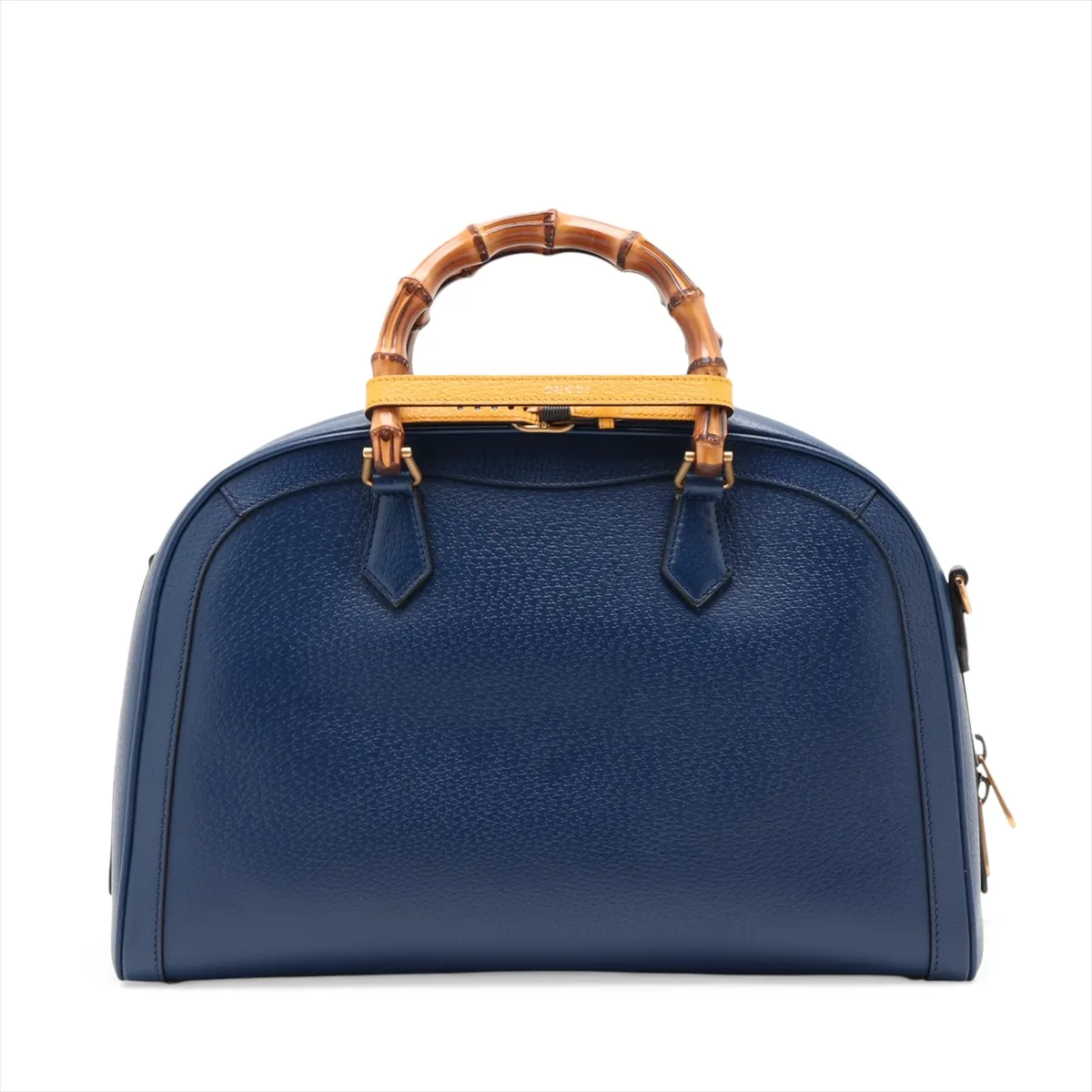 Diana Medium Duffle Leather 2-Way Handbag, Blue, 705373 — view 2