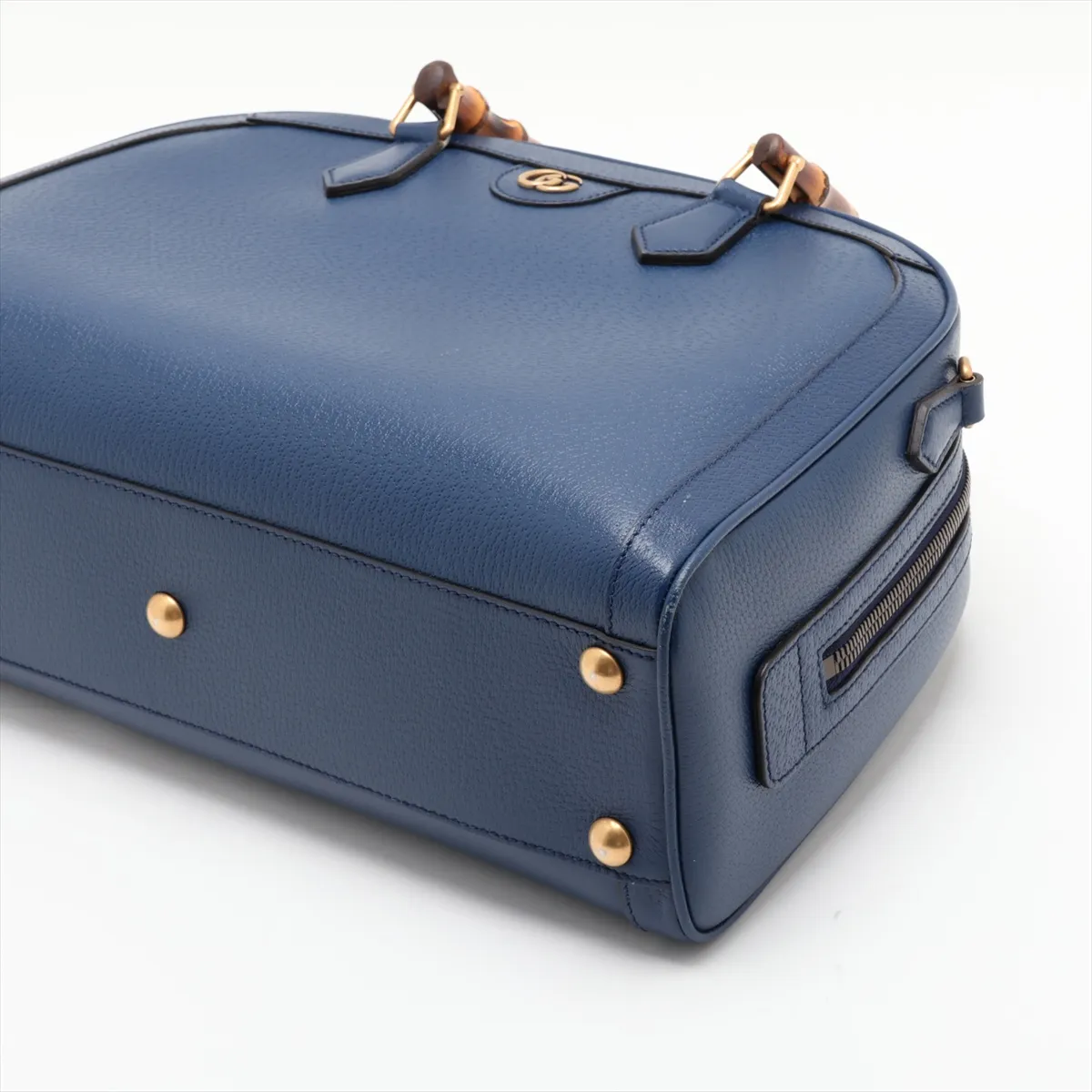 Diana Medium Duffle Leather 2-Way Handbag, Blue, 705373 — view 3