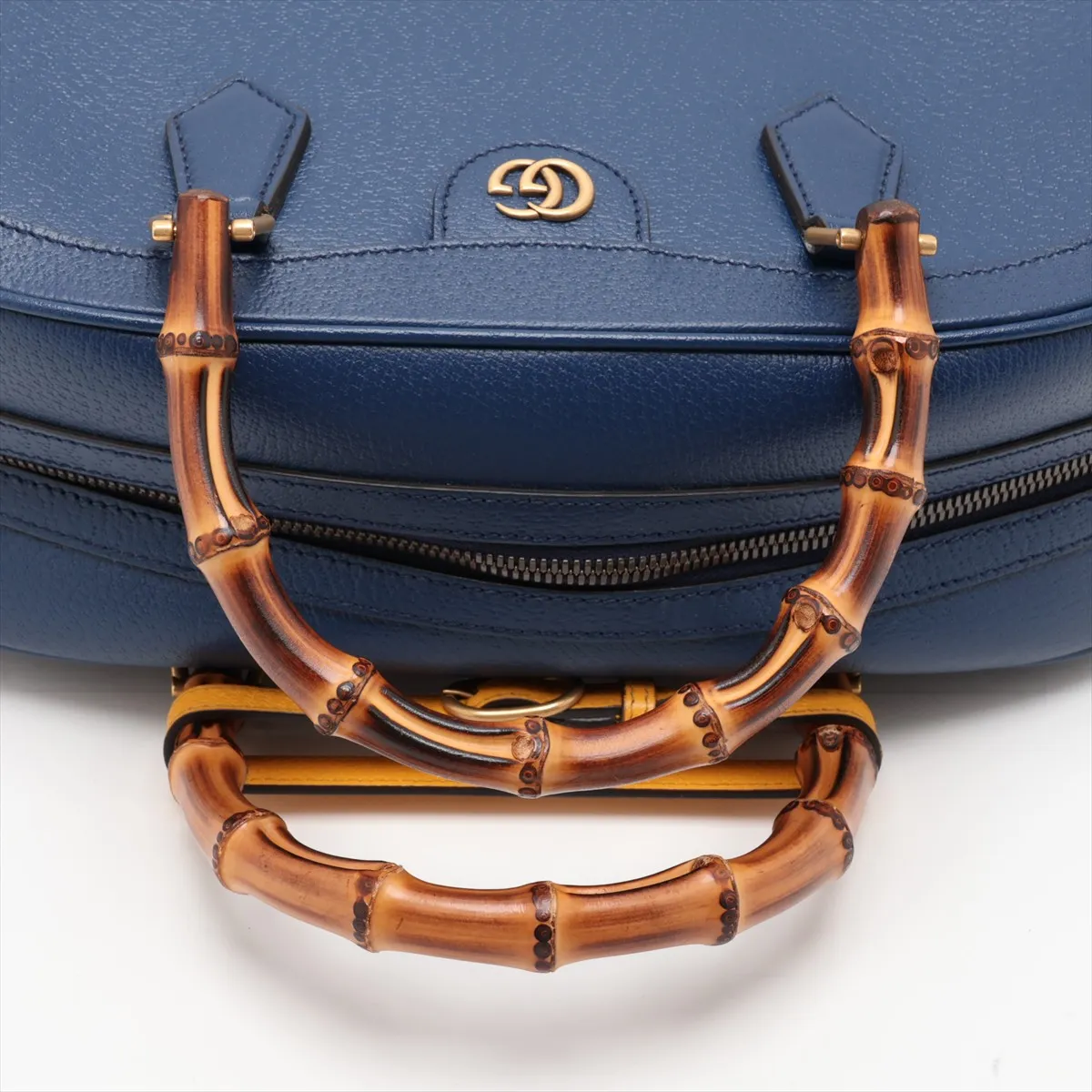 Diana Medium Duffle Leather 2-Way Handbag, Blue, 705373 — view 5
