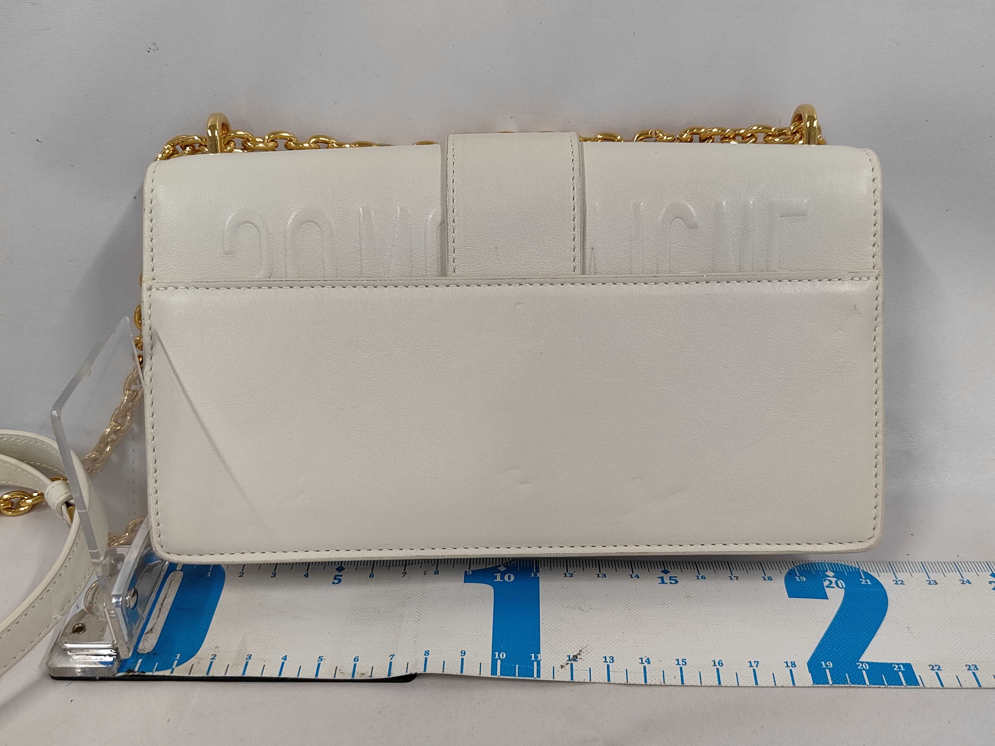 Montaigne Leather Shoulder Bag with Gold Hardware — view 2