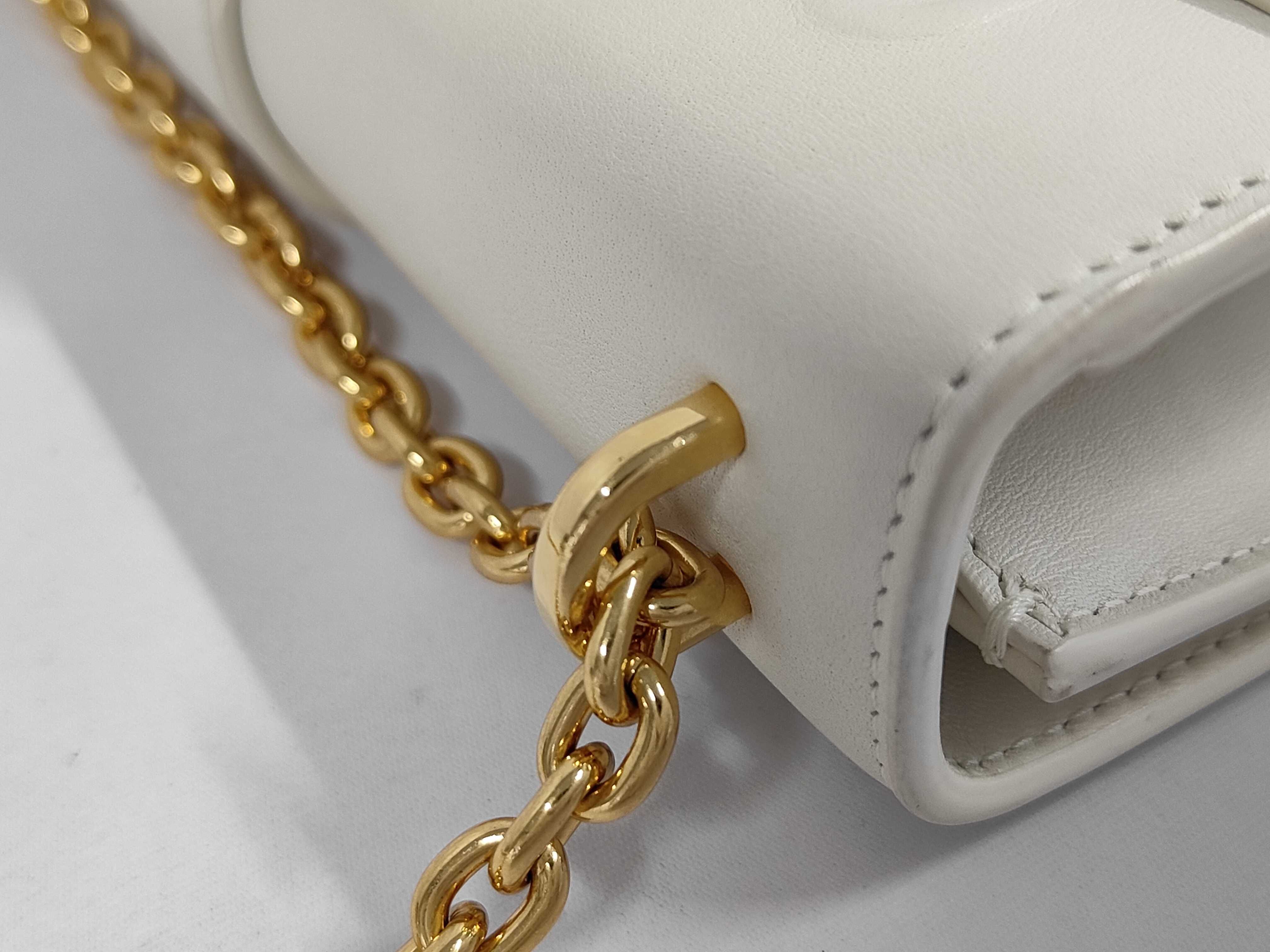Montaigne Leather Shoulder Bag with Gold Hardware — view 6
