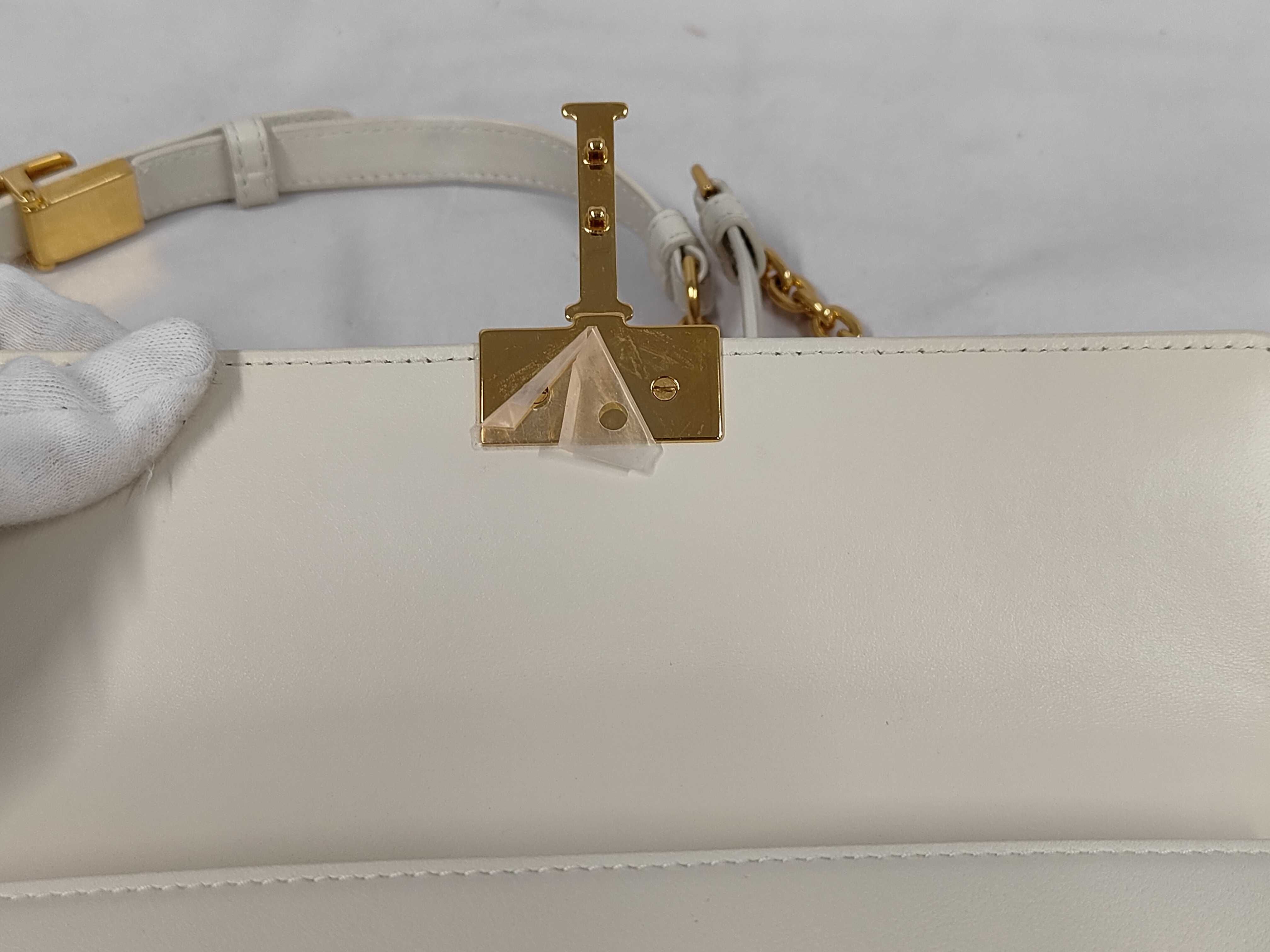 Montaigne Leather Shoulder Bag with Gold Hardware — view 7