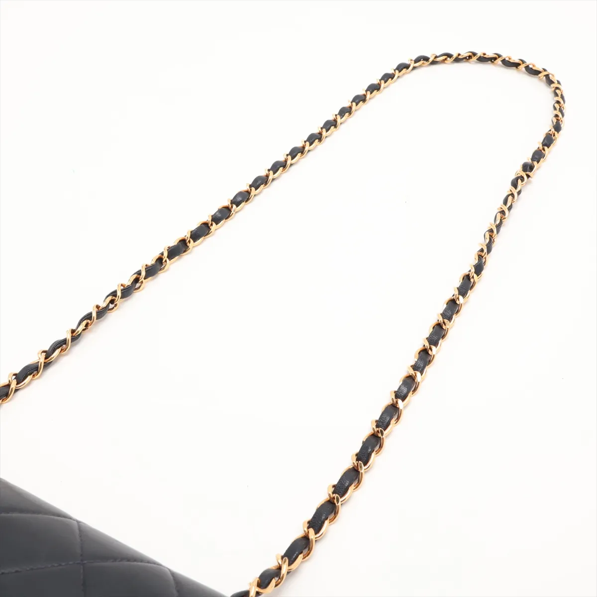 Matelassé Lambskin Single Flap Single Chain Bag, Diana Flap, Navy, Gold Hardware, 5732871 (Serial Number 5) — view 5