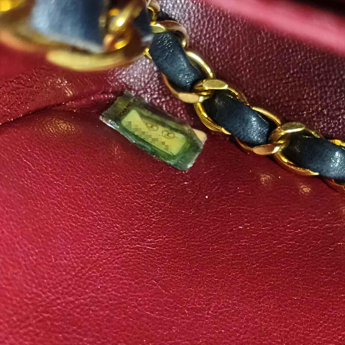 Matelassé Lambskin Single Flap Single Chain Bag, Diana Flap, Navy, Gold Hardware, 5732871 (Serial Number 5) — view 10