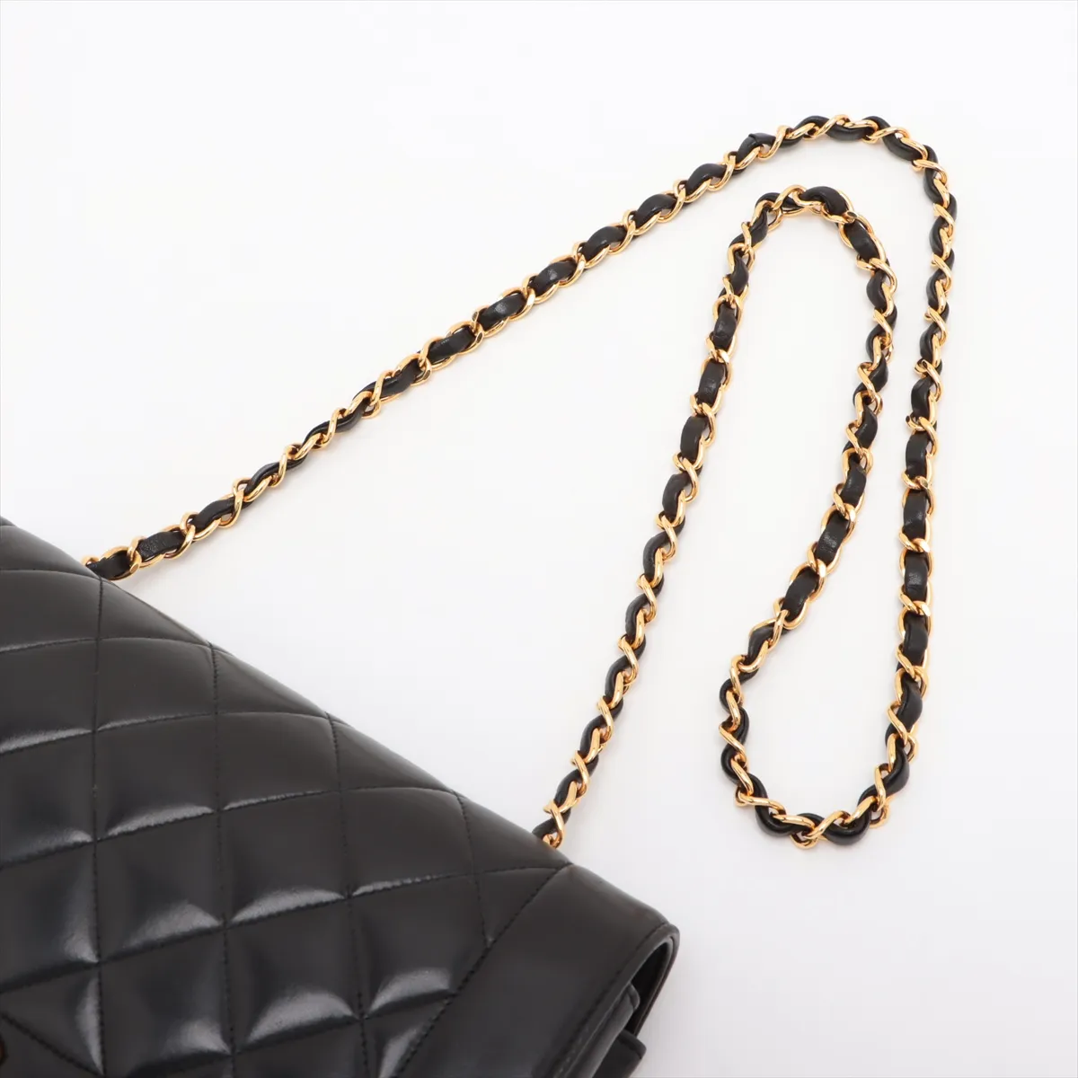 Matelasse Lambskin Single Flap Single Chain Bag Diana Flap Black Gold Hardware 3276901 No. 3 — view 5