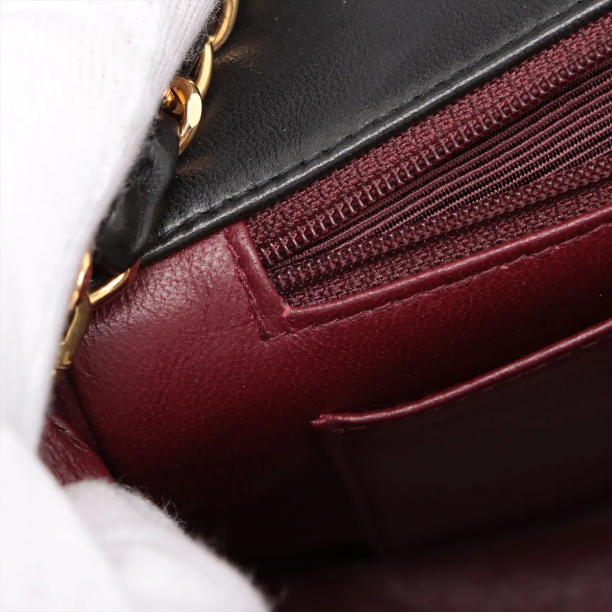 Matelasse Lambskin Single Flap Single Chain Bag Diana Flap Black Gold Hardware 3276901 No. 3 — view 10