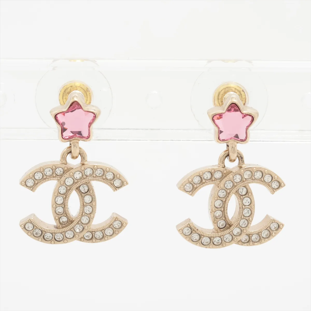 Cocomark B25P Earrings (for both ears) GP x Rhinestone Gold