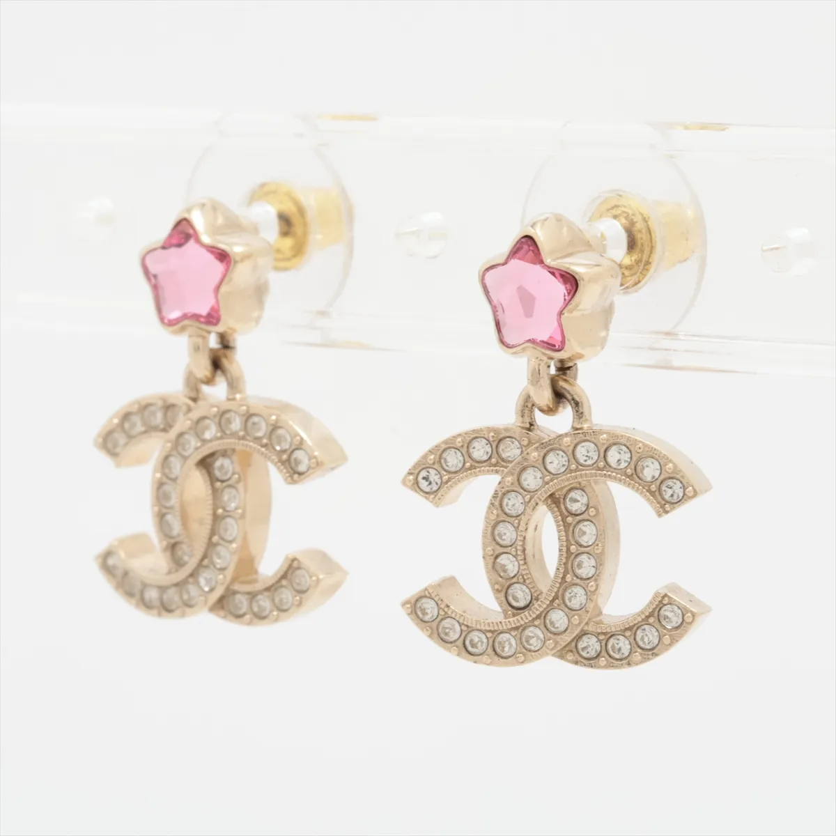 Cocomark B25P Earrings (for both ears) GP x Rhinestone Gold — view 3