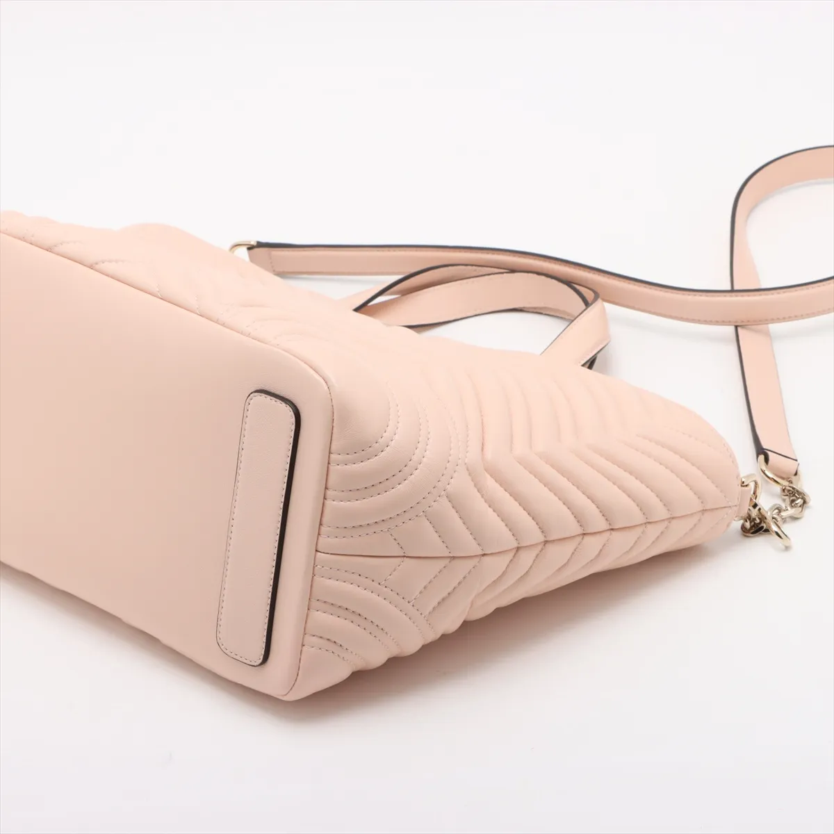 GG Marmont Leather 2WAY Handbag Beige 847387 — view 3