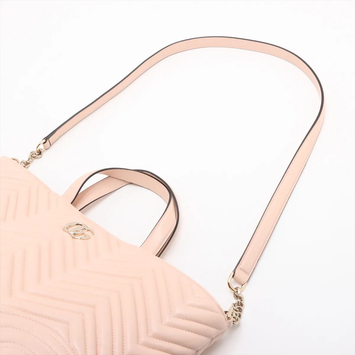 GG Marmont Leather 2WAY Handbag Beige 847387 — view 7