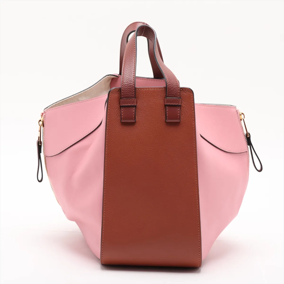Hammock Small Leather Handbag Pink x Brown — view 2