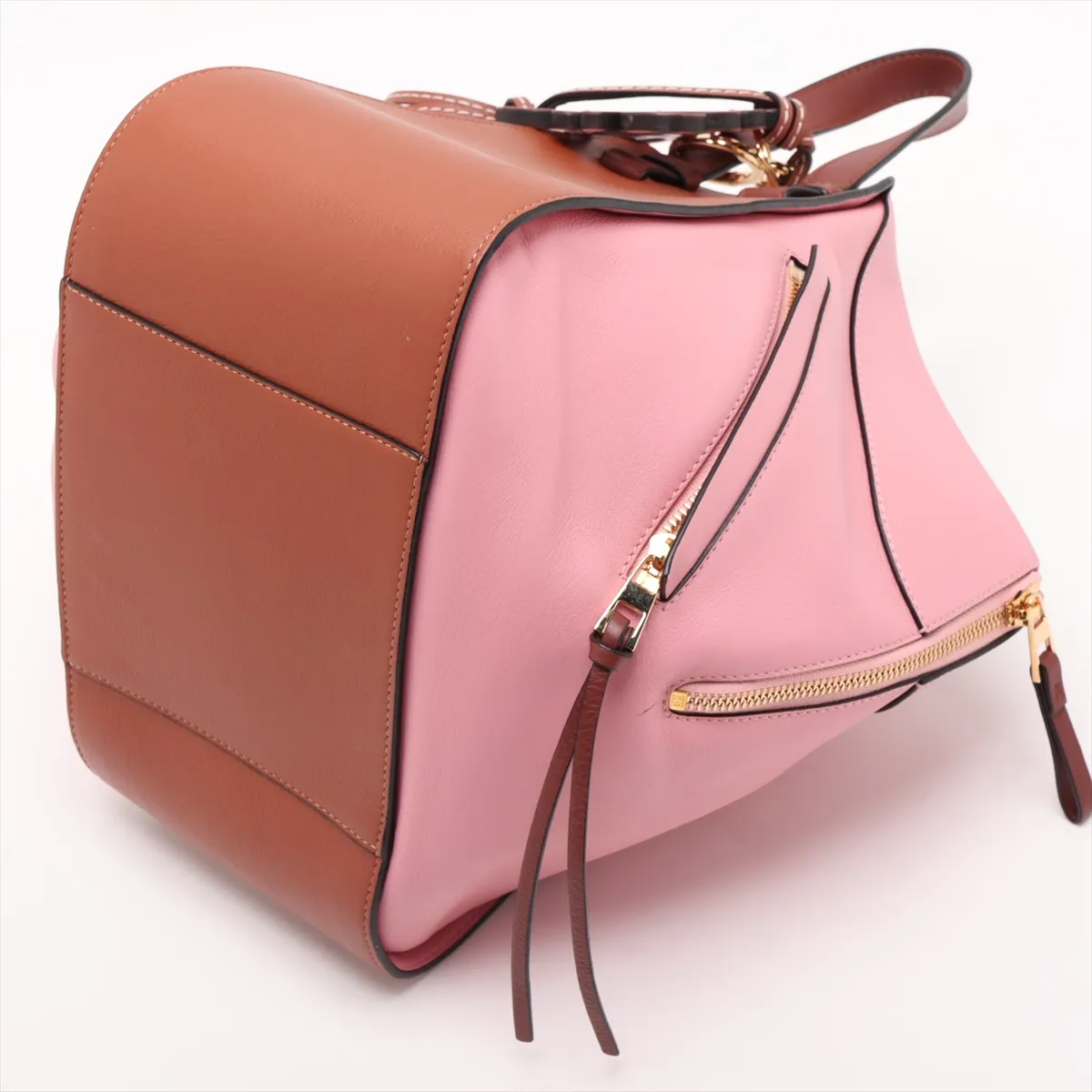 Hammock Small Leather Handbag Pink x Brown — view 3