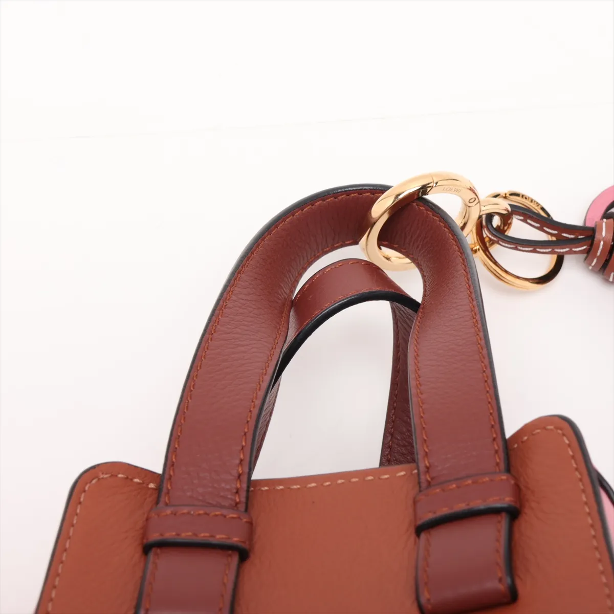 Hammock Small Leather Handbag Pink x Brown — view 6