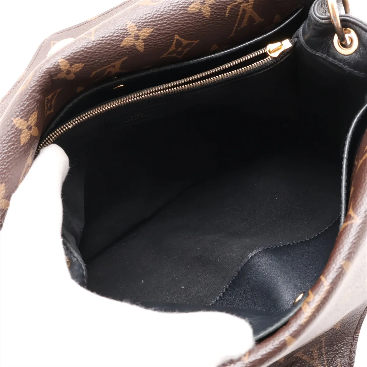 Monogram x Leather Double V M54439 TR3197 Brown x Black, No Zipper Pull, RFID Activated — view 8