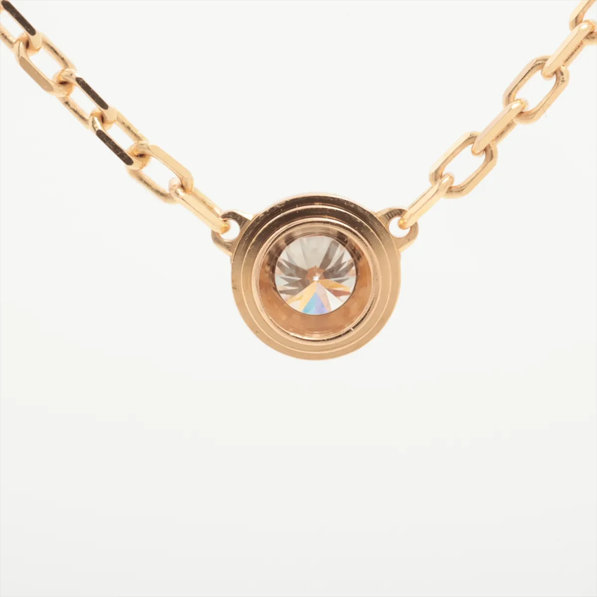 Damour SM Diamond Necklace, 750 (PG), 2.8g, 892DHS, clasp shows wear. — view 2