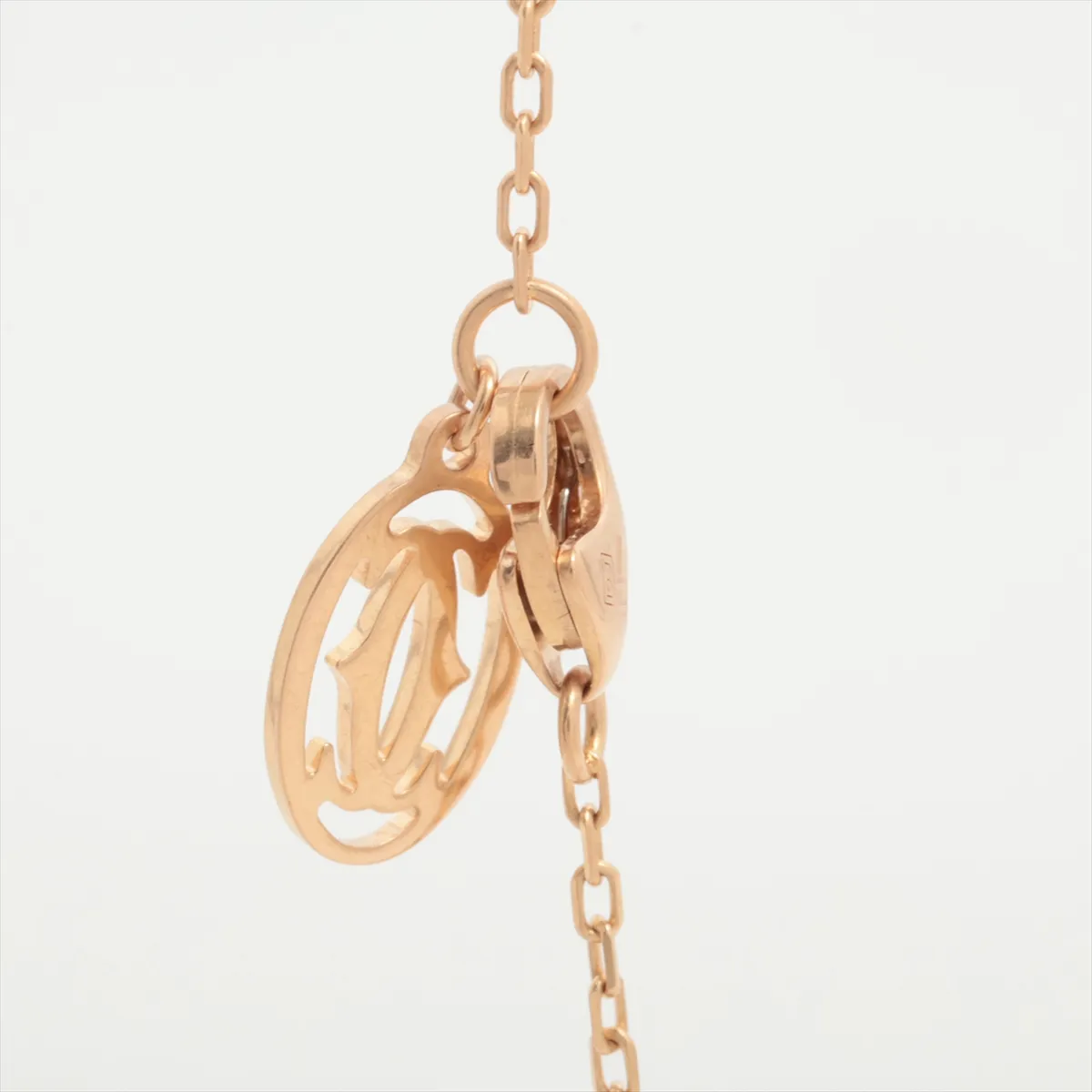 Damour SM Diamond Necklace, 750 (PG), 2.8g, 892DHS, clasp shows wear. — view 3