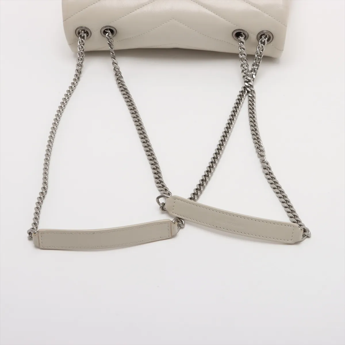 Loulou Leather Chain Shoulder Bag, Beige, 494699 — view 5