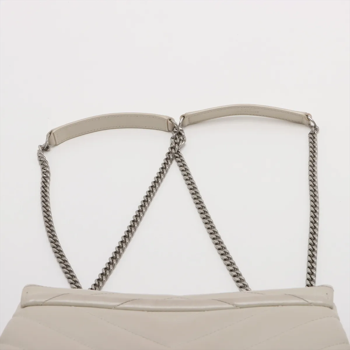 Loulou Leather Chain Shoulder Bag, Beige, 494699 — view 6