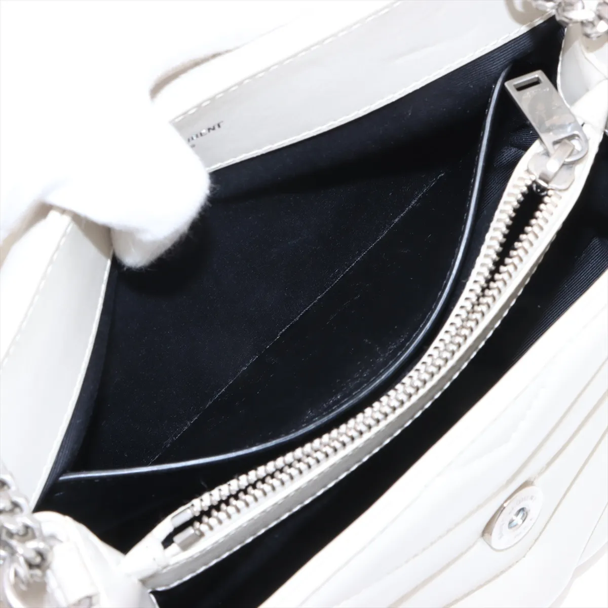 Loulou Leather Chain Shoulder Bag, Beige, 494699 — view 10