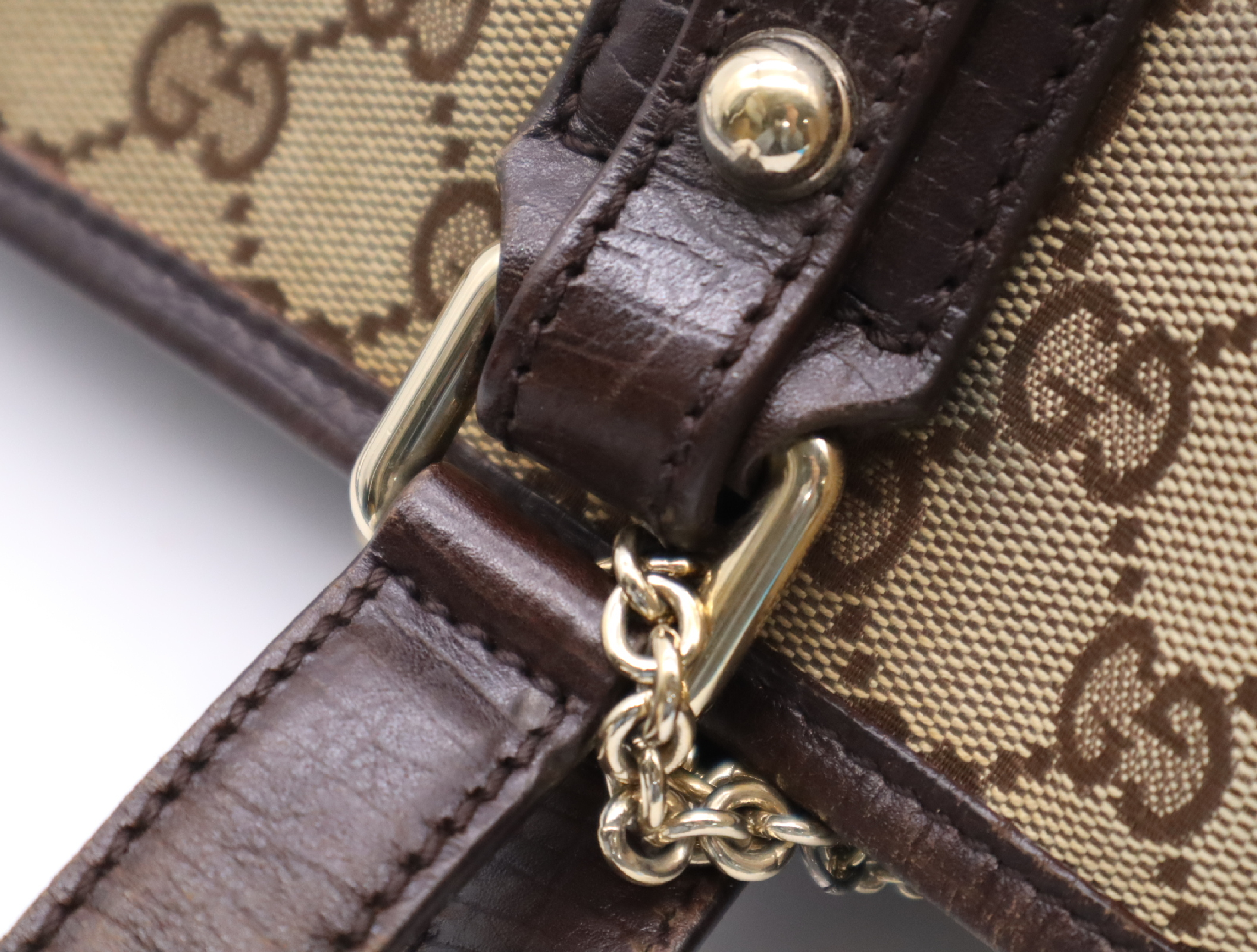 137396 GG Canvas Tote Bag, Sherry Line, Beige/Brown, with Charm, 467891 Tote Bag — view 10