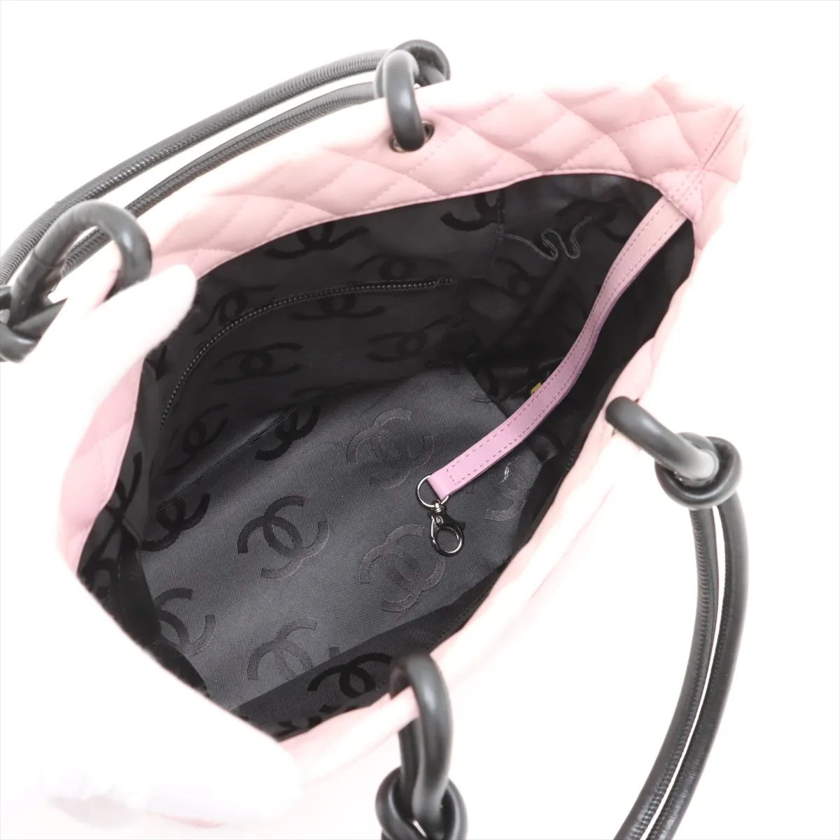 Cambon Line Lambskin Tote Bag Pink Silver Hardware 9669942 No. 9 — view 7
