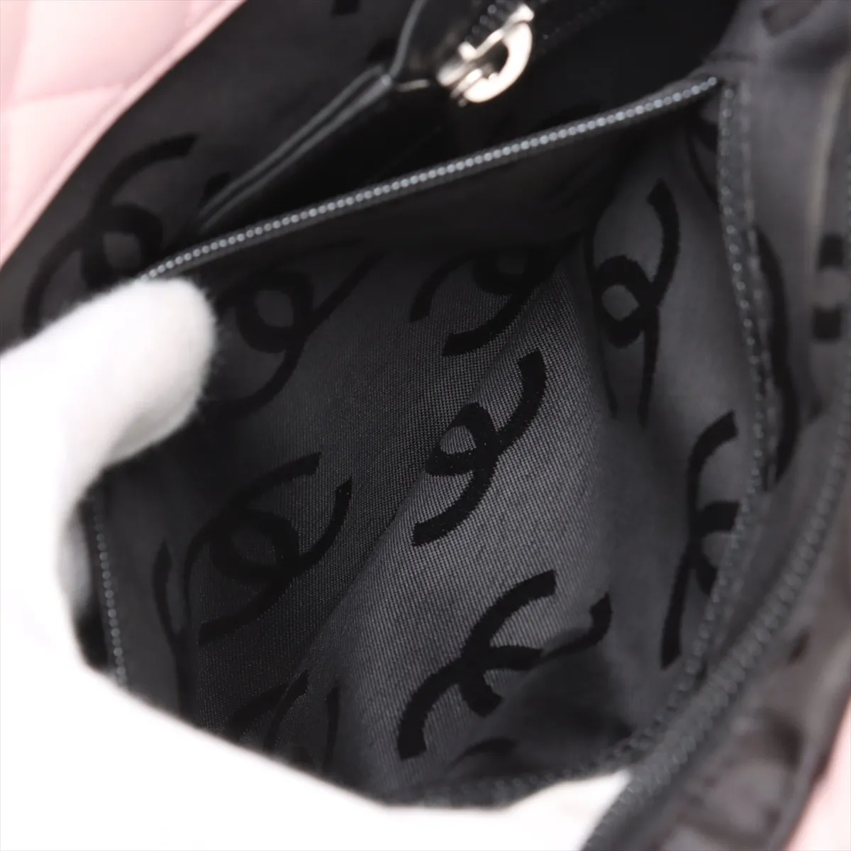 Cambon Line Lambskin Tote Bag Pink Silver Hardware 9669942 No. 9 — view 8