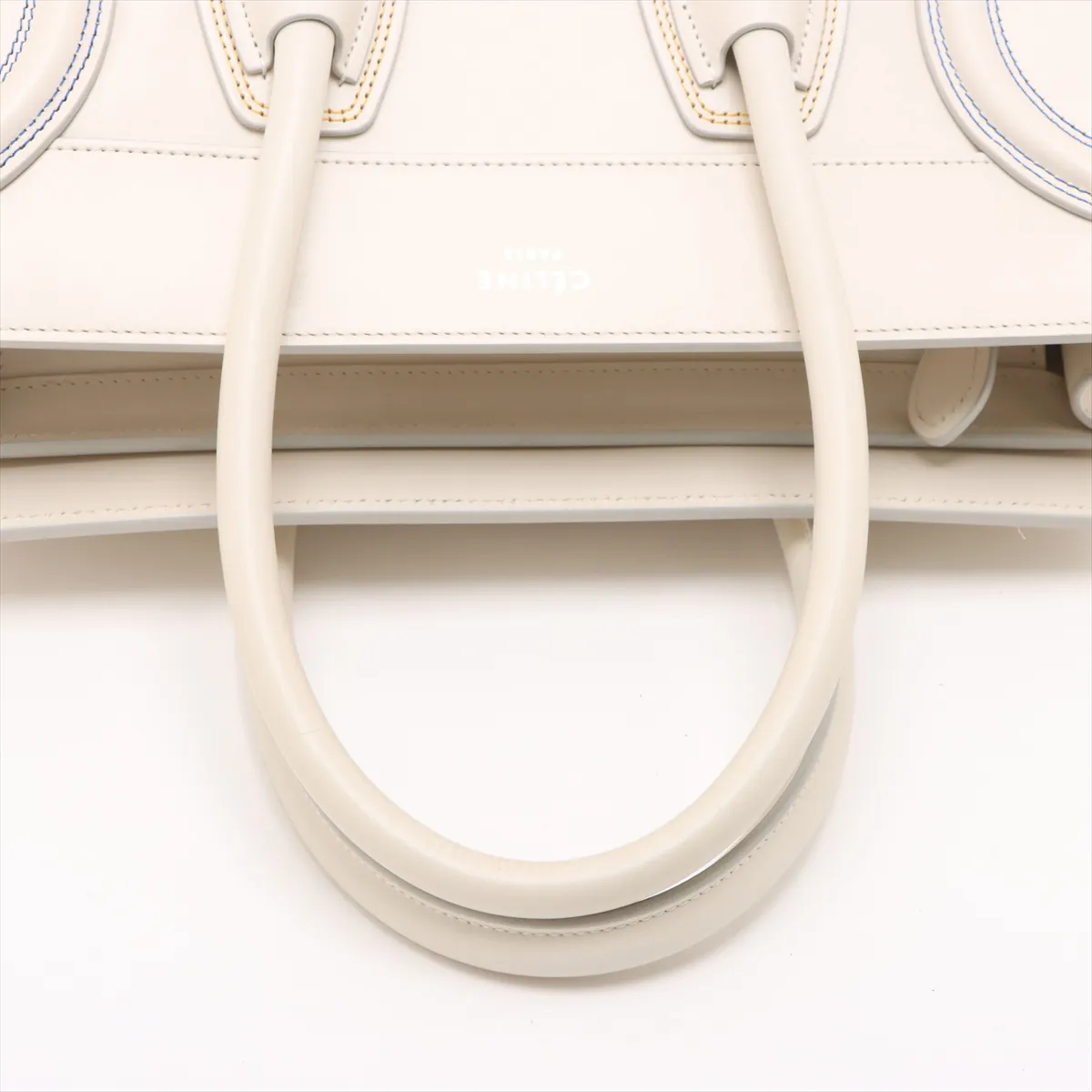 Luggage Micro Shopper Leather 2WAY Handbag White — view 5