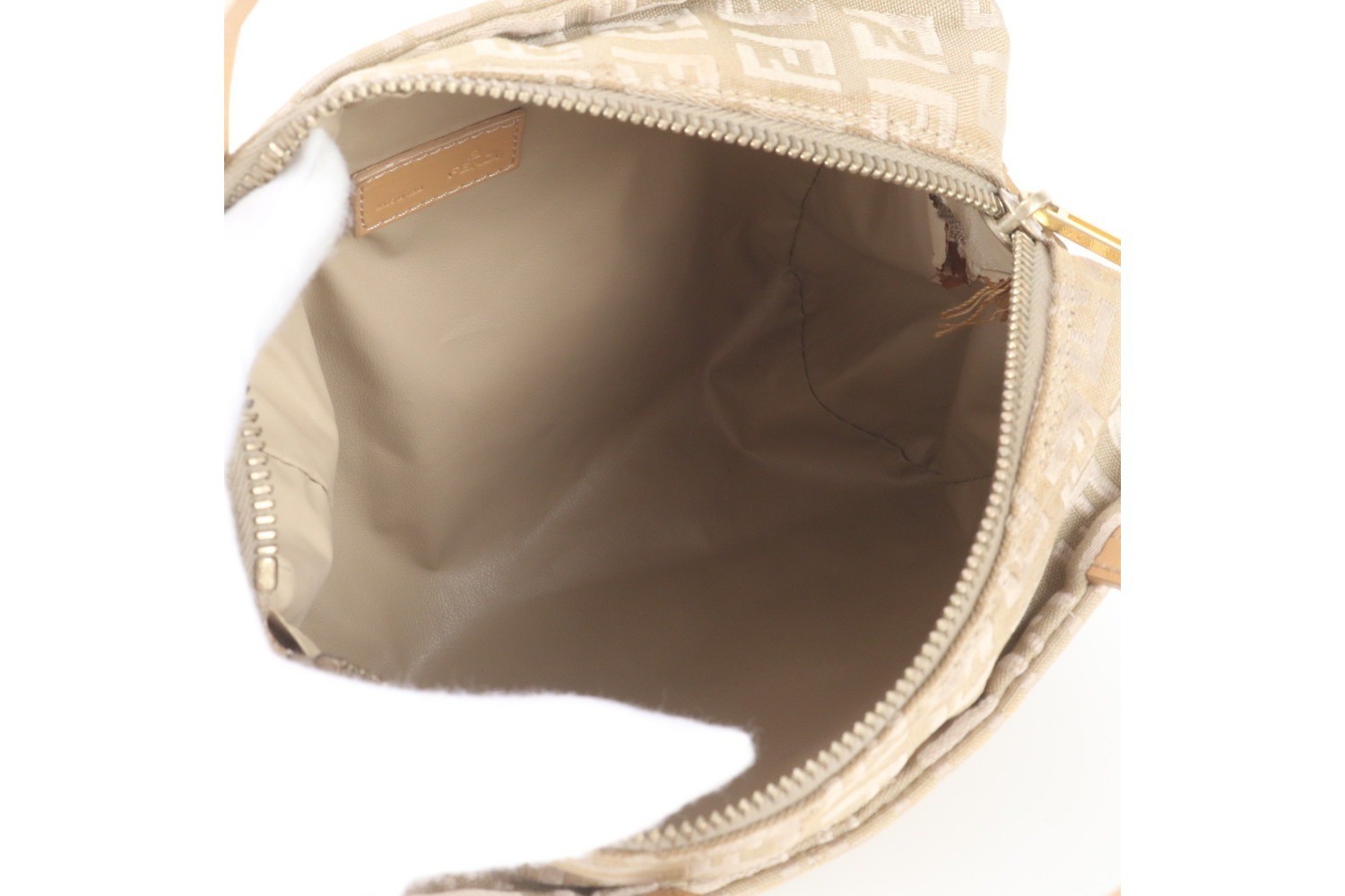 Zucchino FF Canvas Leather Handbag — view 7