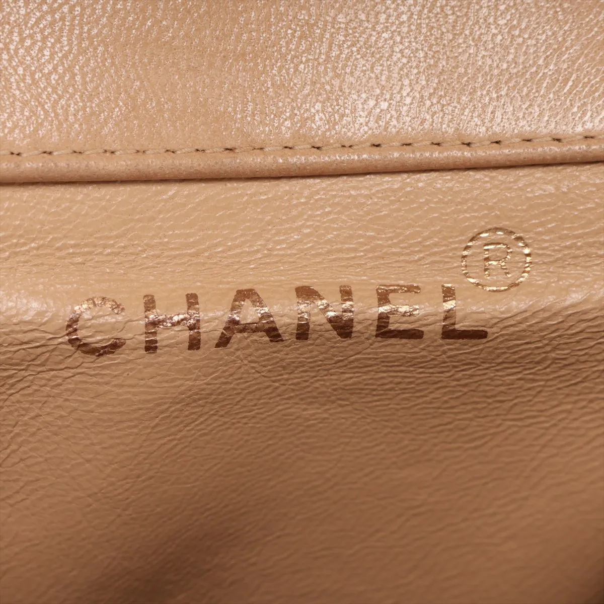 Matelassé Lambskin Chain Backpack, Beige with Gold Hardware, Item No. 2958835 (Serial Number 2) — view 9