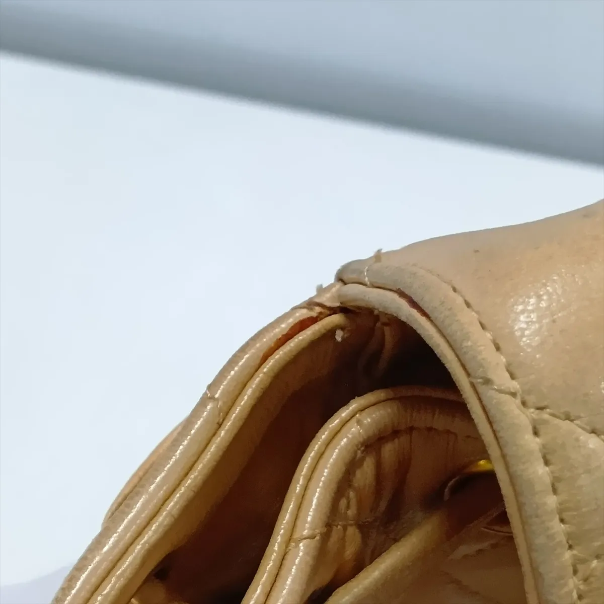 Matelassé Lambskin Chain Backpack, Beige with Gold Hardware, Item No. 2958835 (Serial Number 2) — view 10