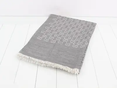 GG pattern stole, gray