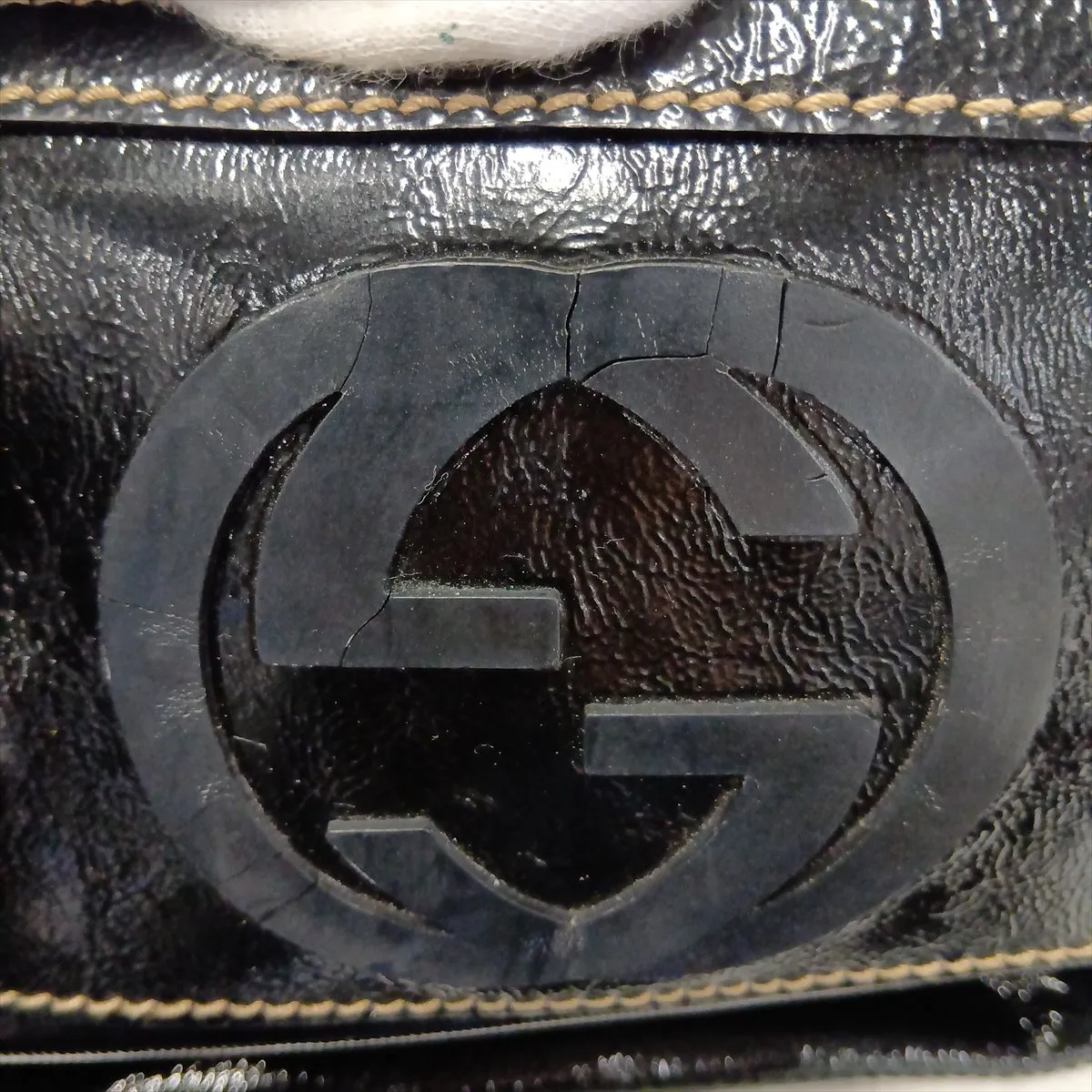 Interlocking G 181525 Leather Boston Bag, Black — view 12