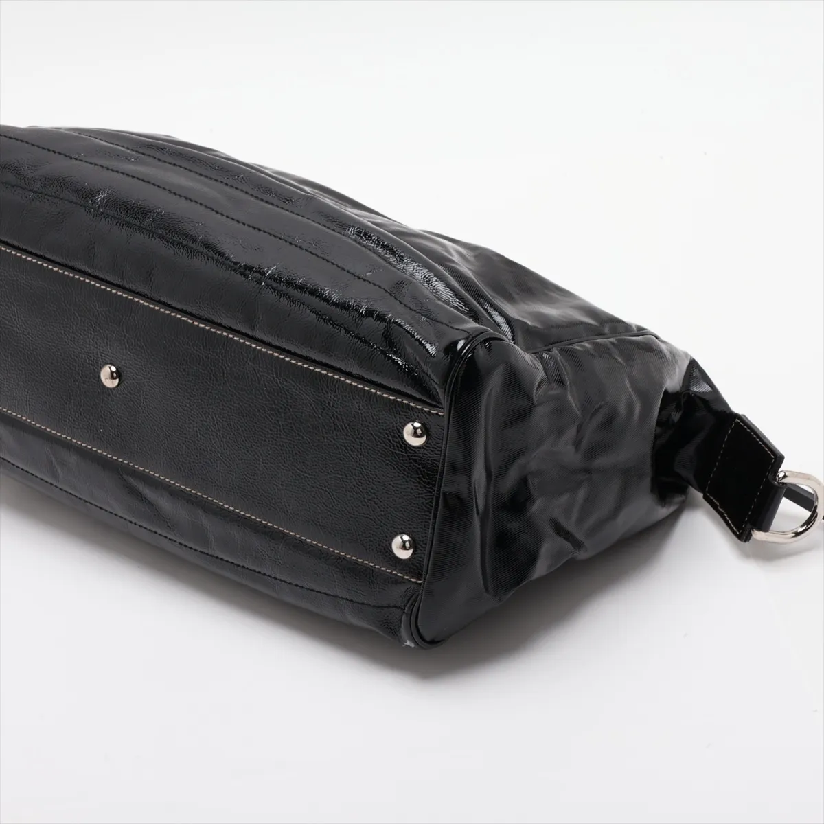 Interlocking G 181525 Leather Boston Bag, Black — view 3