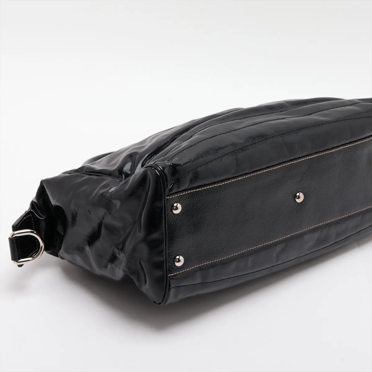 Interlocking G 181525 Leather Boston Bag, Black — view 4