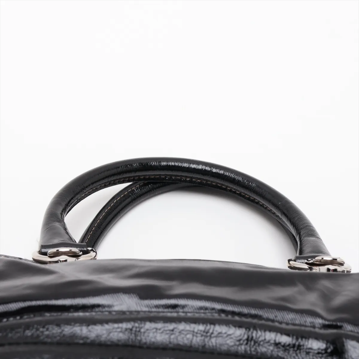 Interlocking G 181525 Leather Boston Bag, Black — view 6
