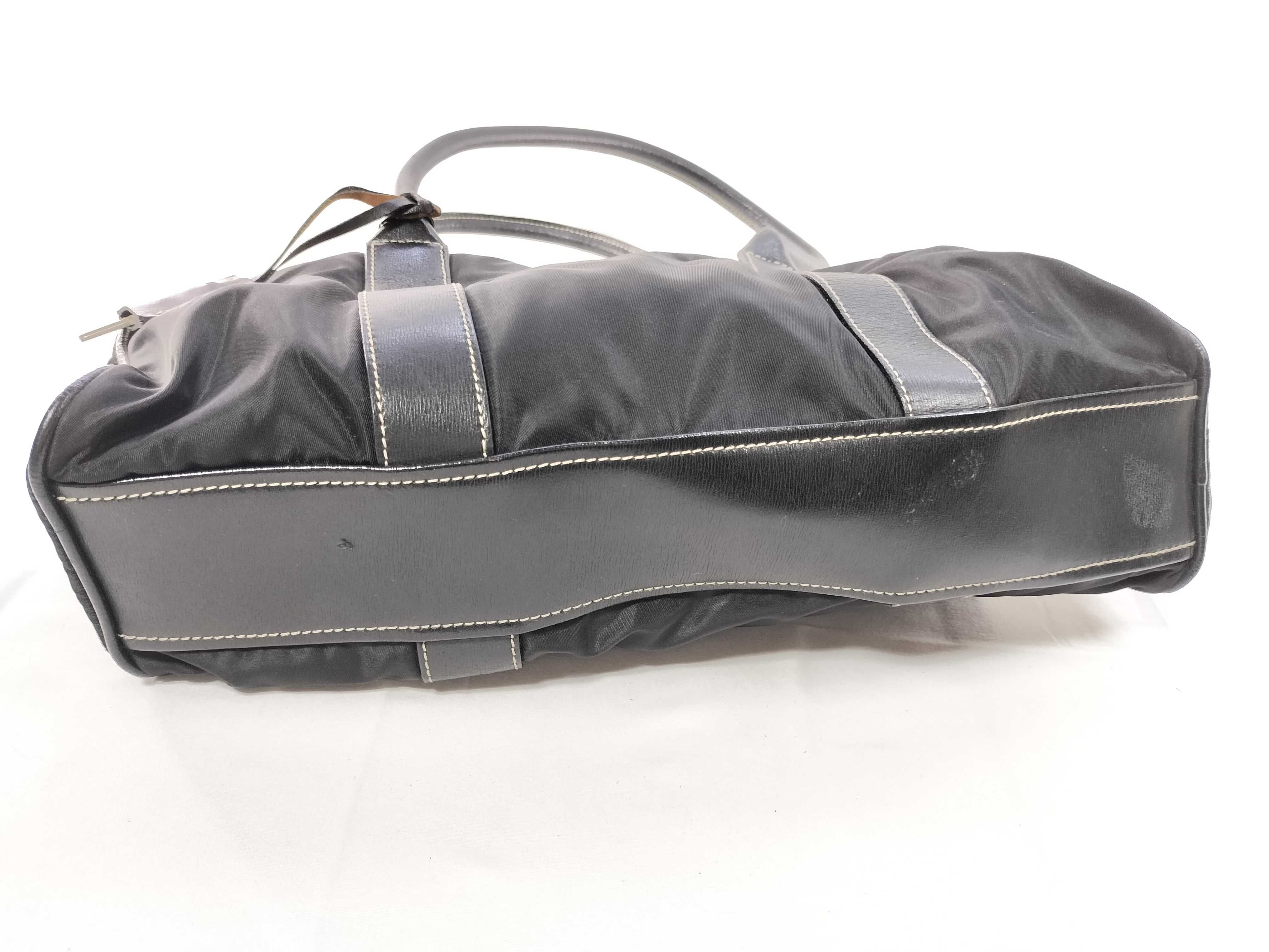 Nylon x Leather Handbag with Triangle Plate and Key — view 8