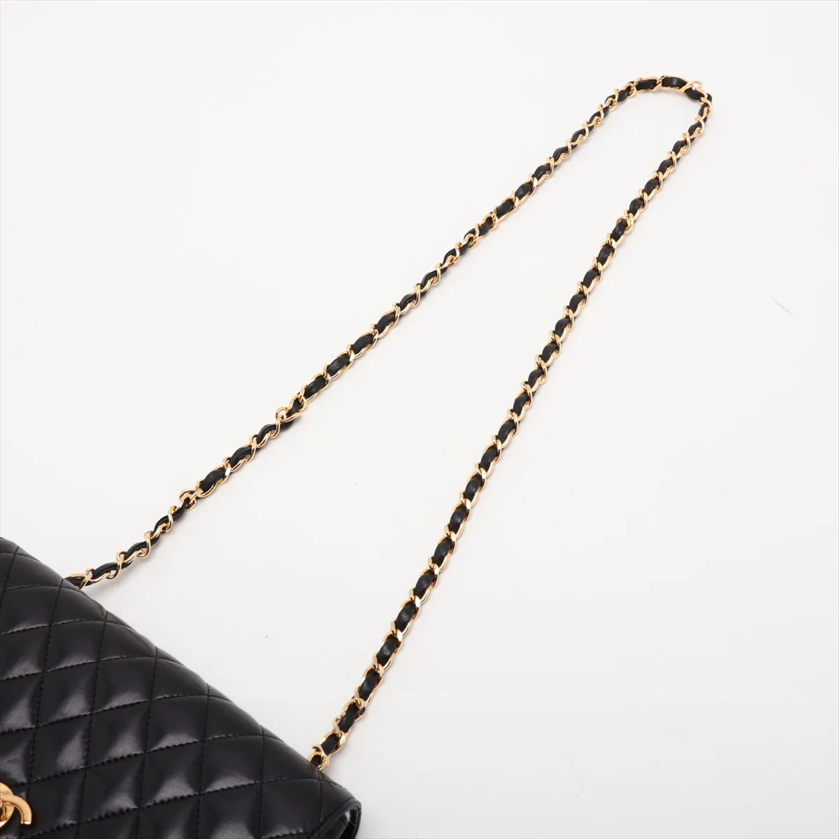 Matelassé Lambskin Single Flap Single Chain Bag, Black with Gold Hardware, Item No. 1189314 (Serial Number 1) — view 5