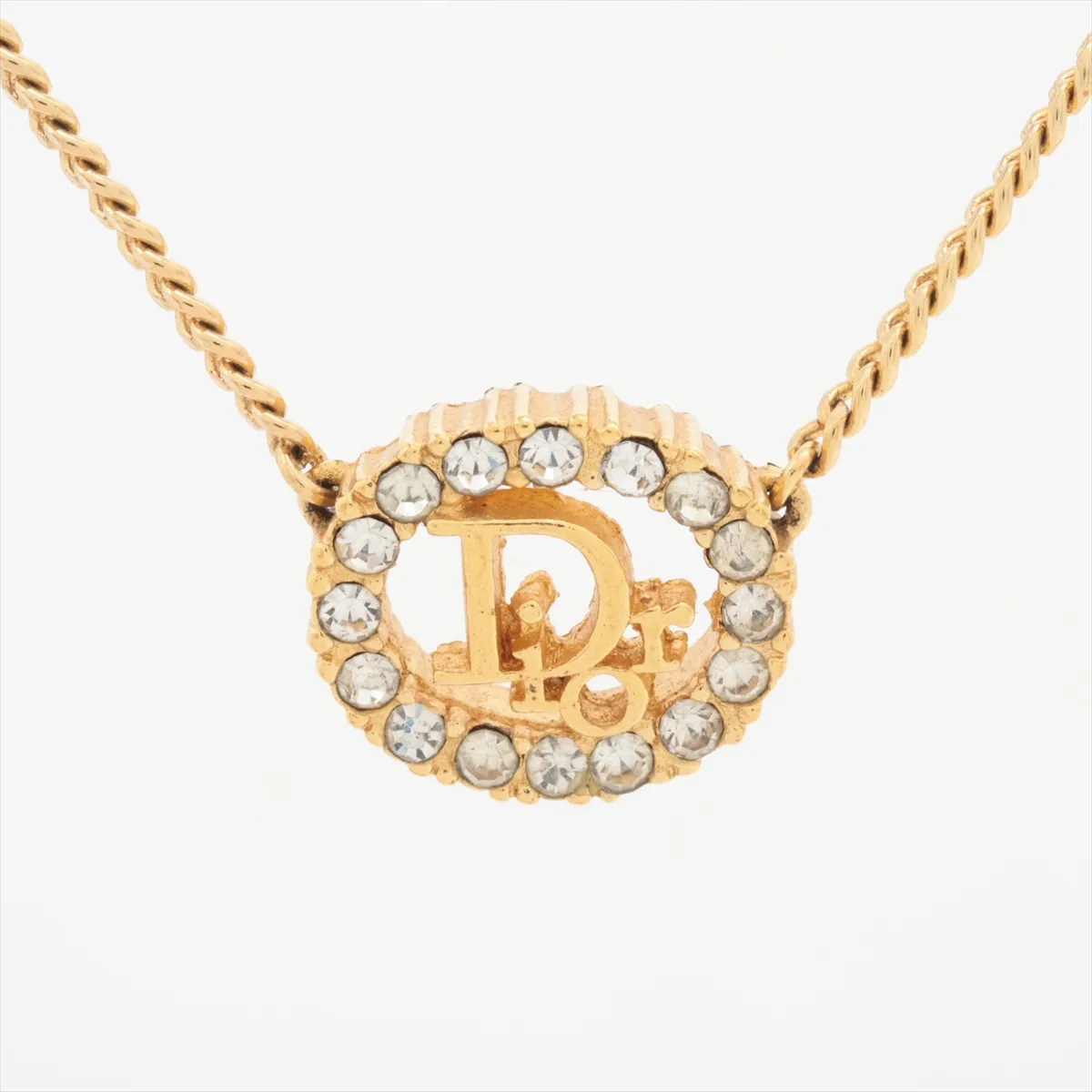 Logo Necklace GP x Rhinestone Gold — view 2