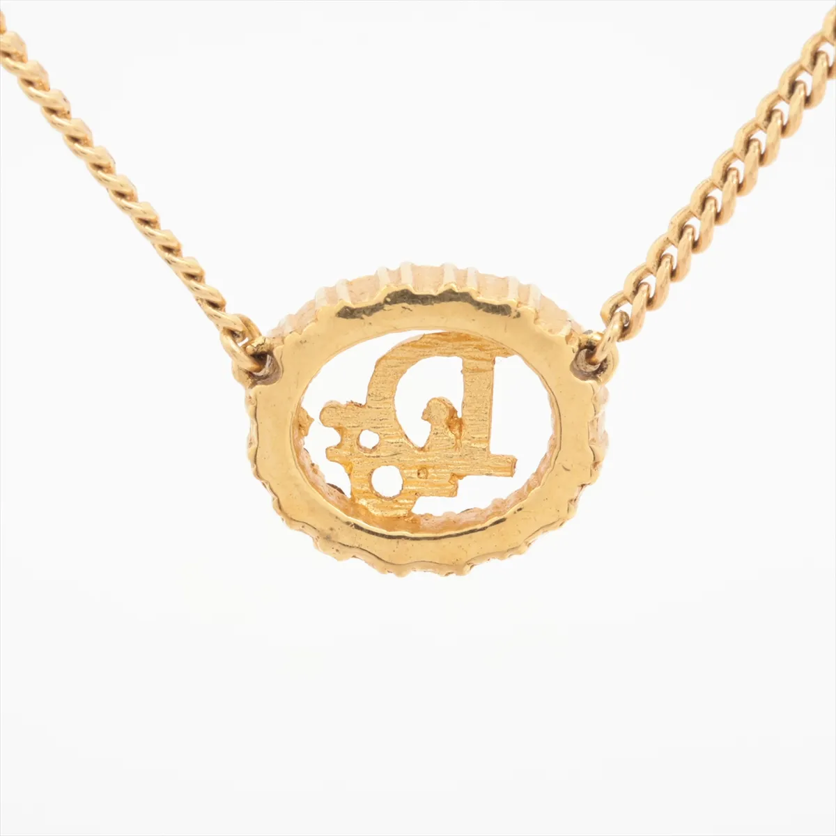 Logo Necklace GP x Rhinestone Gold — view 3