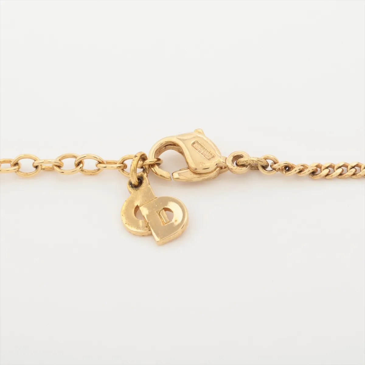 Logo Necklace GP x Rhinestone Gold — view 4