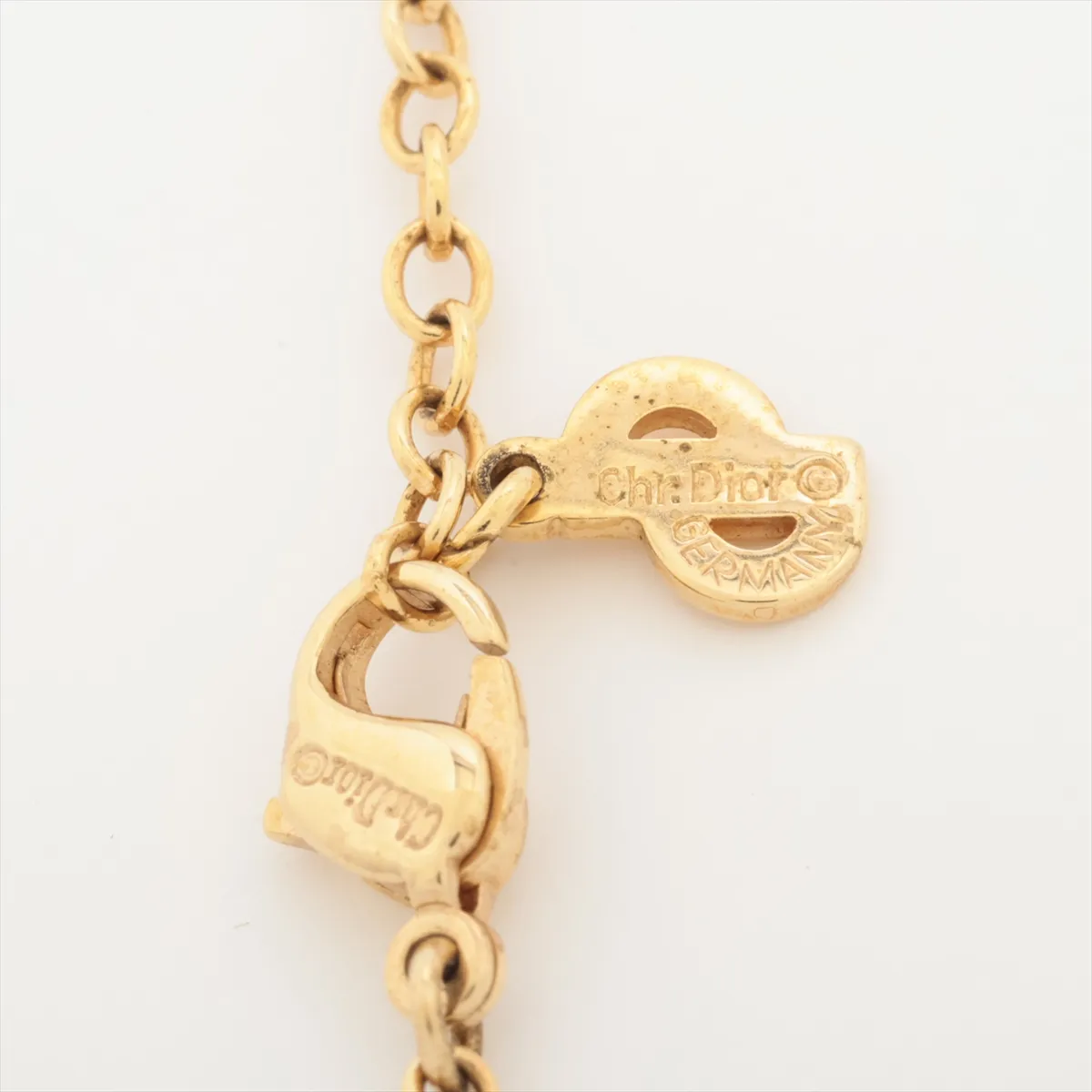 Logo Necklace GP x Rhinestone Gold — view 5