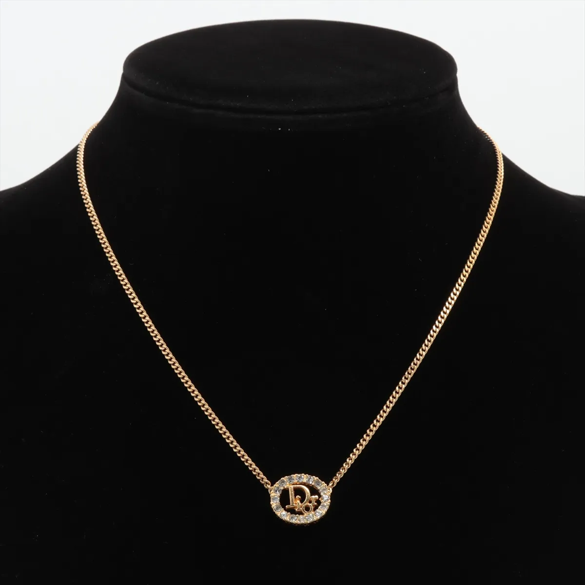 Logo Necklace GP x Rhinestone Gold — view 6