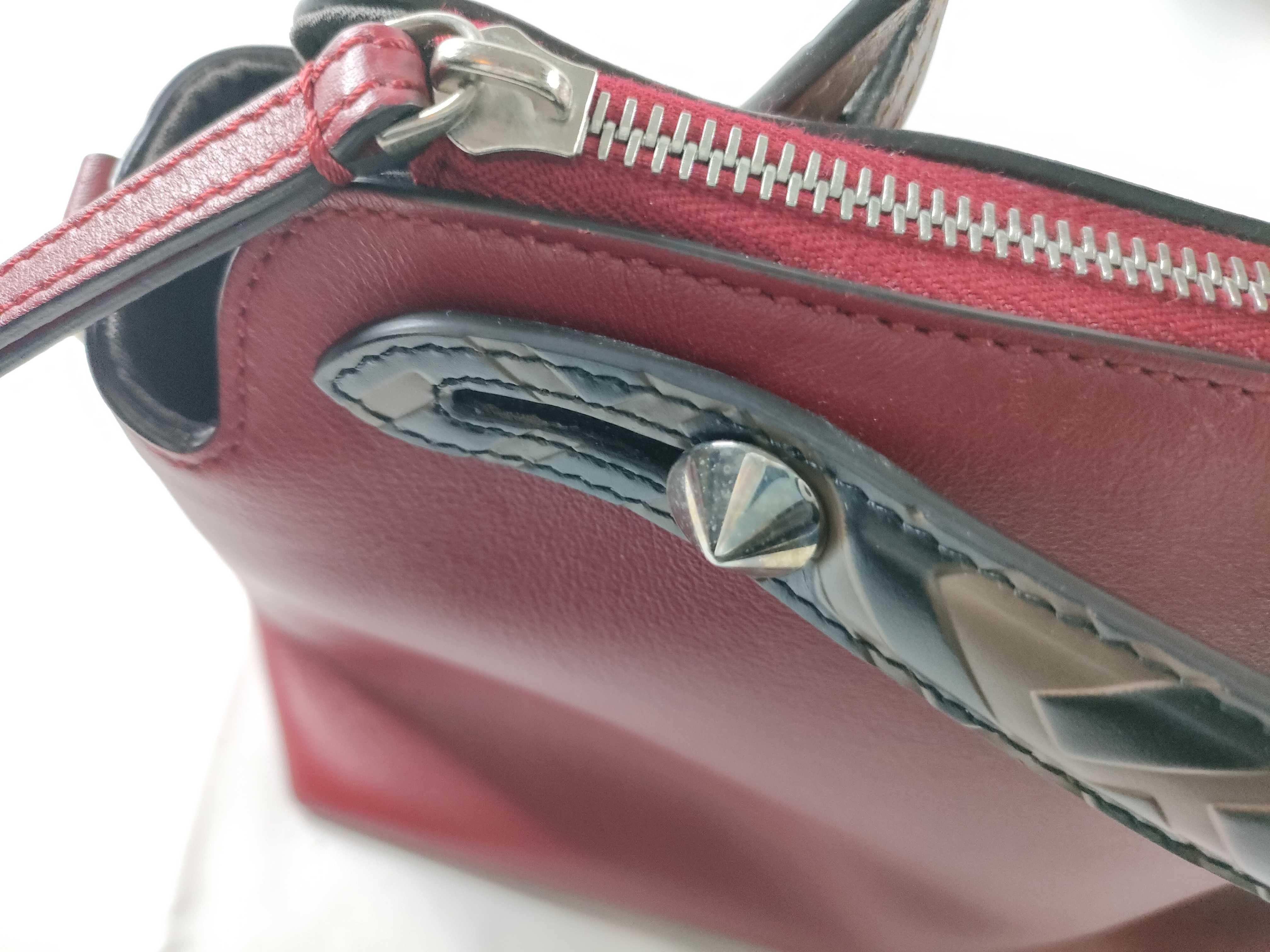 By The Way Medium Leather 2-Way Handbag, Red x Brown, 8BL146 (Handbag) — view 8