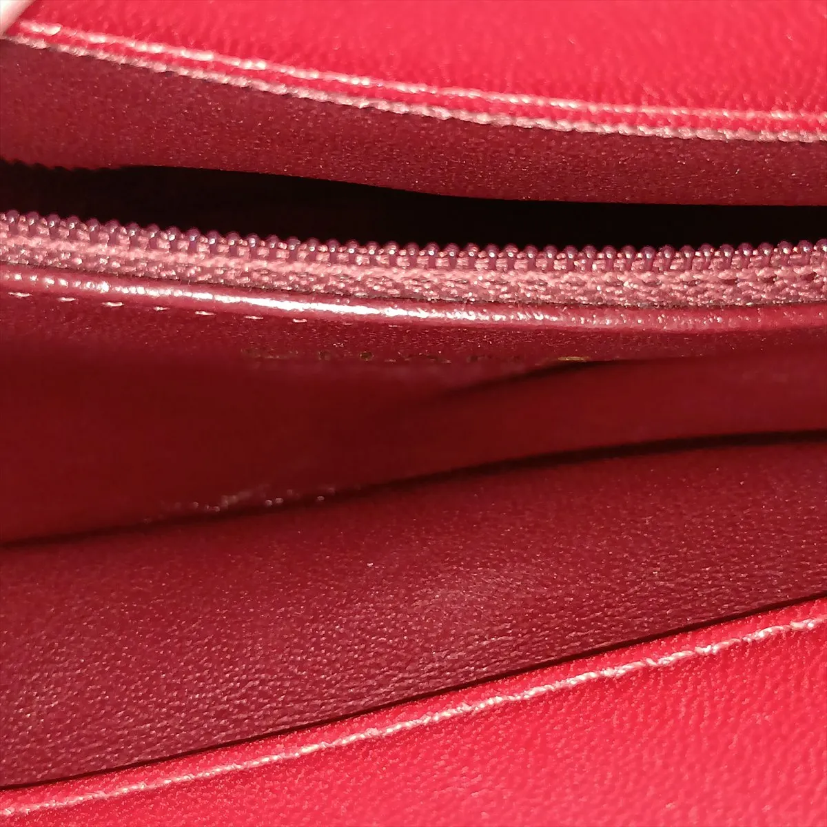 Trendy CC Lambskin 2-Way Handbag, Red with Gold Hardware — view 13
