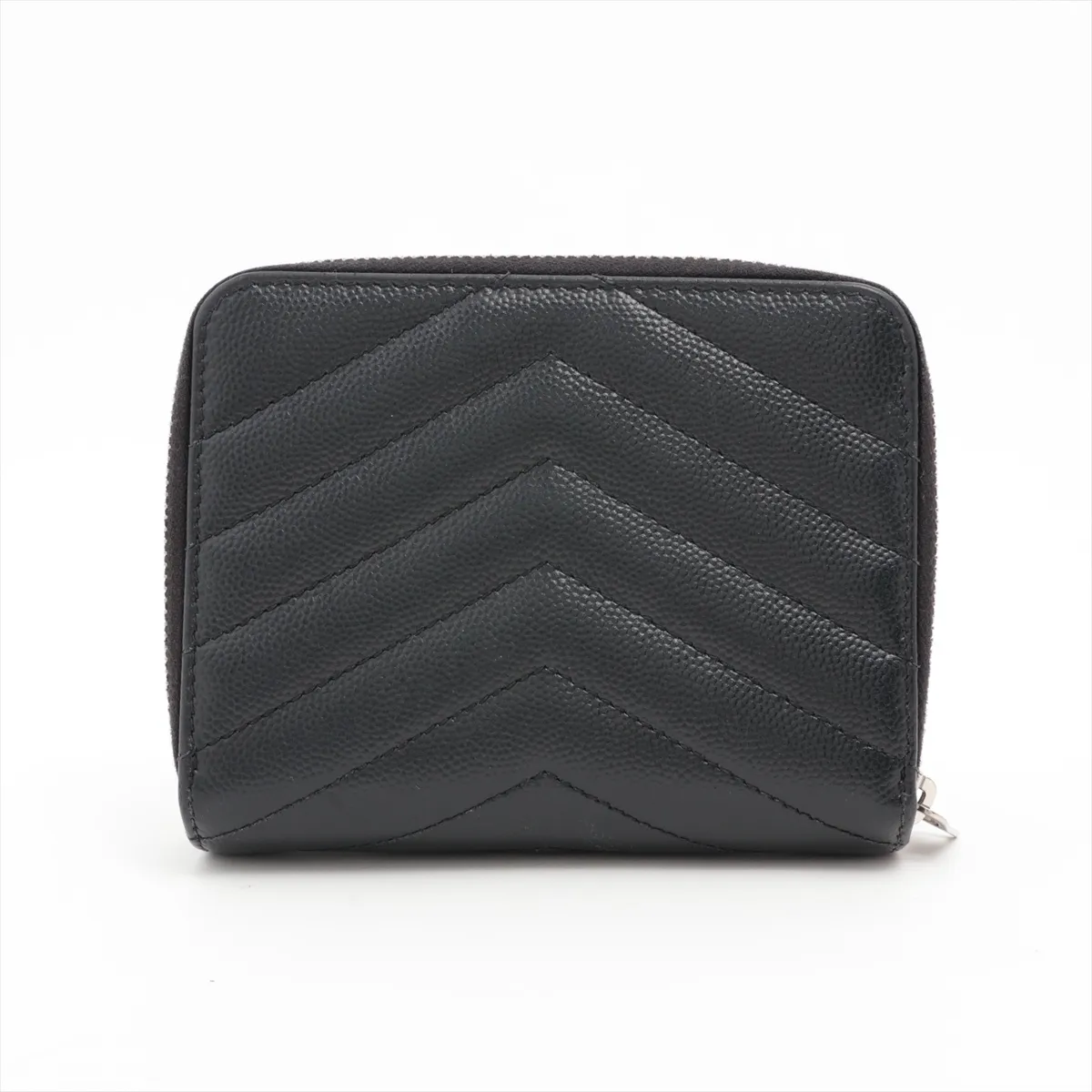 V-stitch GUE668288 Leather Compact Wallet, Black — view 2