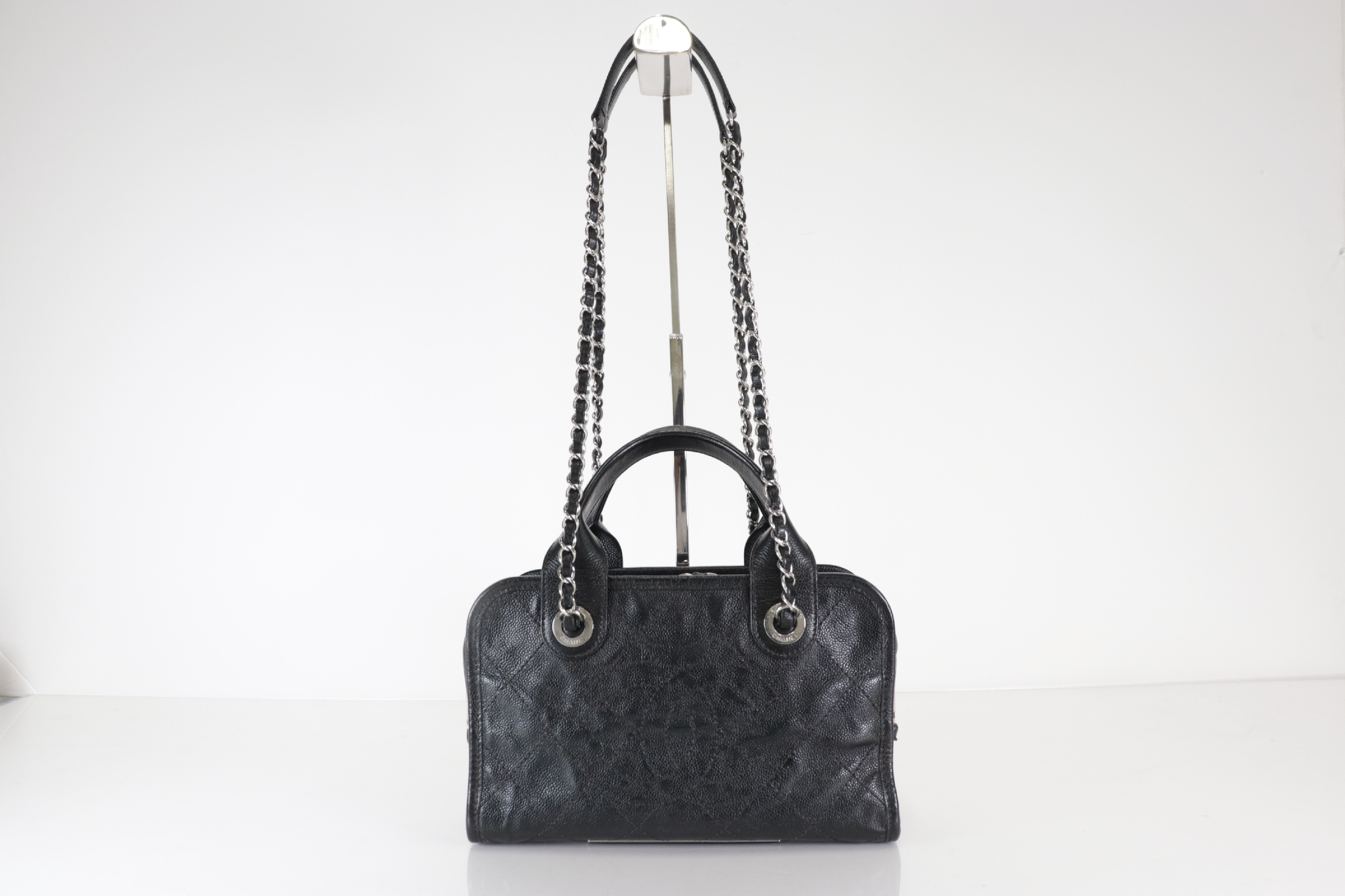 Coco Mark 2-Way Caviar Chain Shoulder Bag, Silver Hardware, Series 20s — view 2